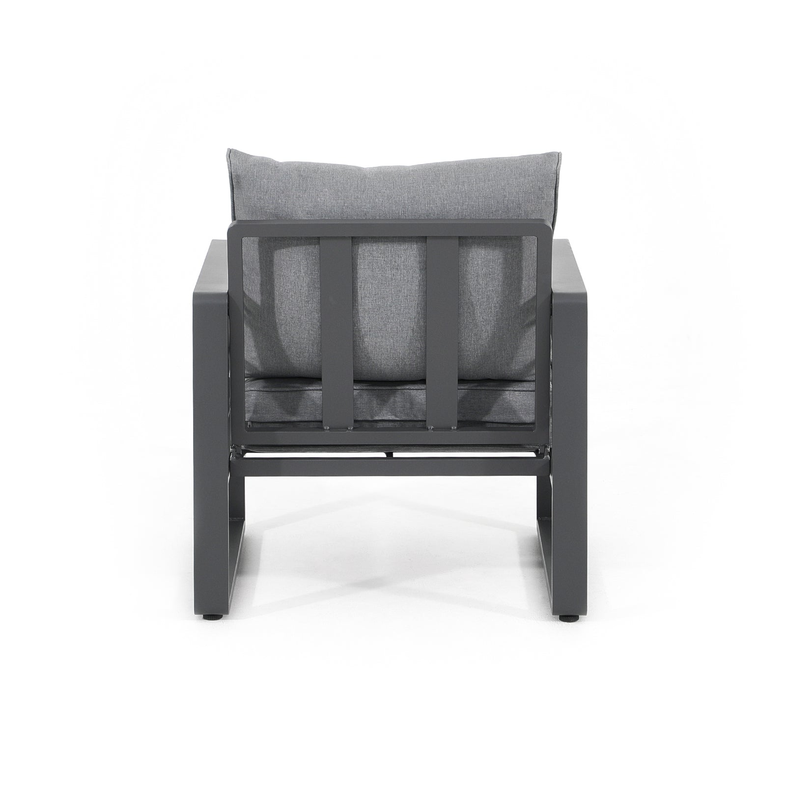 Salina outdoor lounge Chairs with aluminum frame, grey cushions, back- Jardina Furniture
