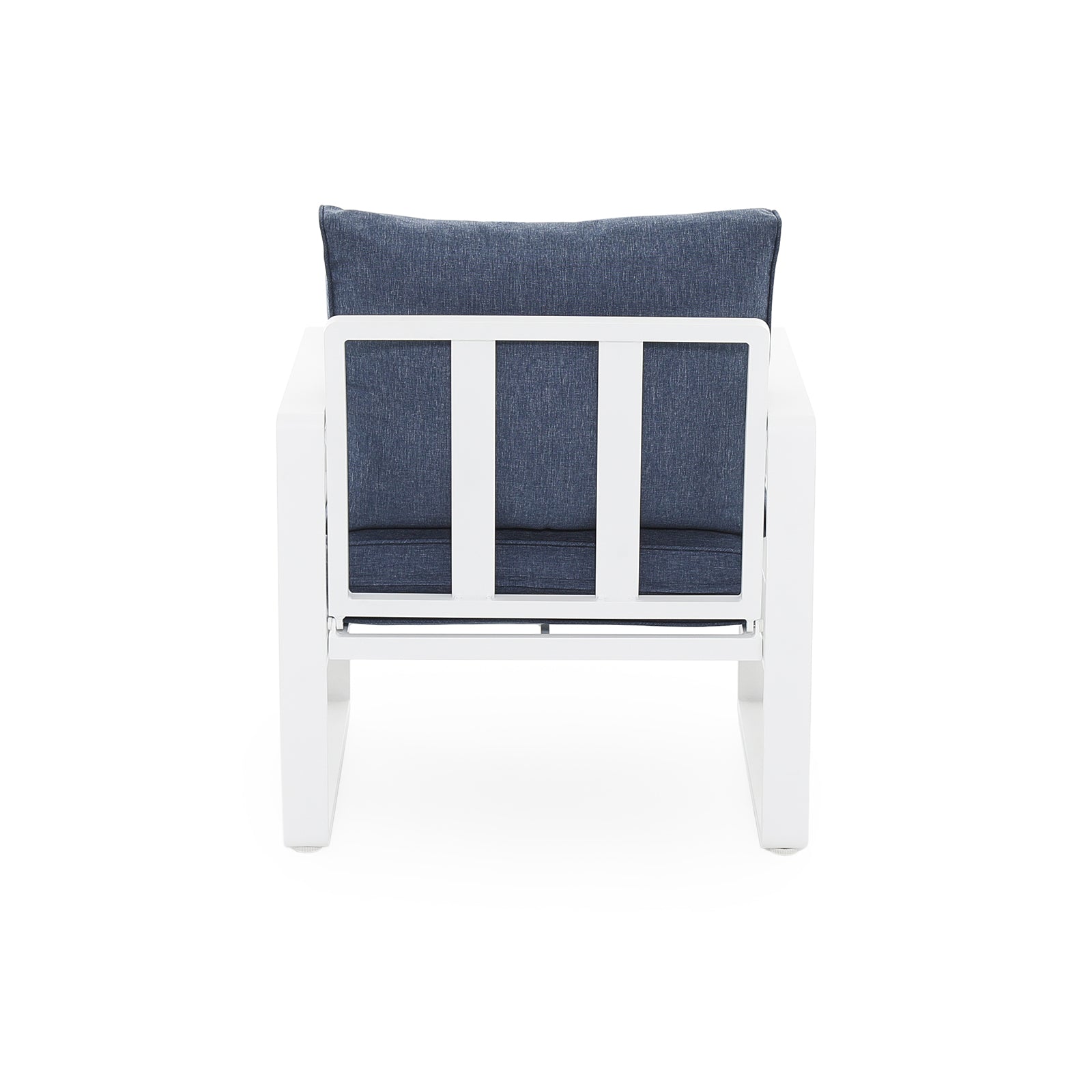 Salina navy blue outdoor lounge Chairs with aluminum frame, navy blue cushions,back - Jardina Furniture