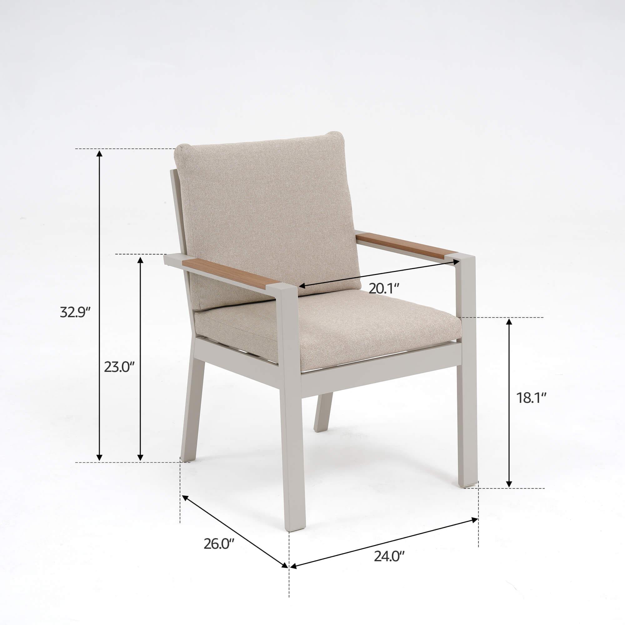 Chair with dimension