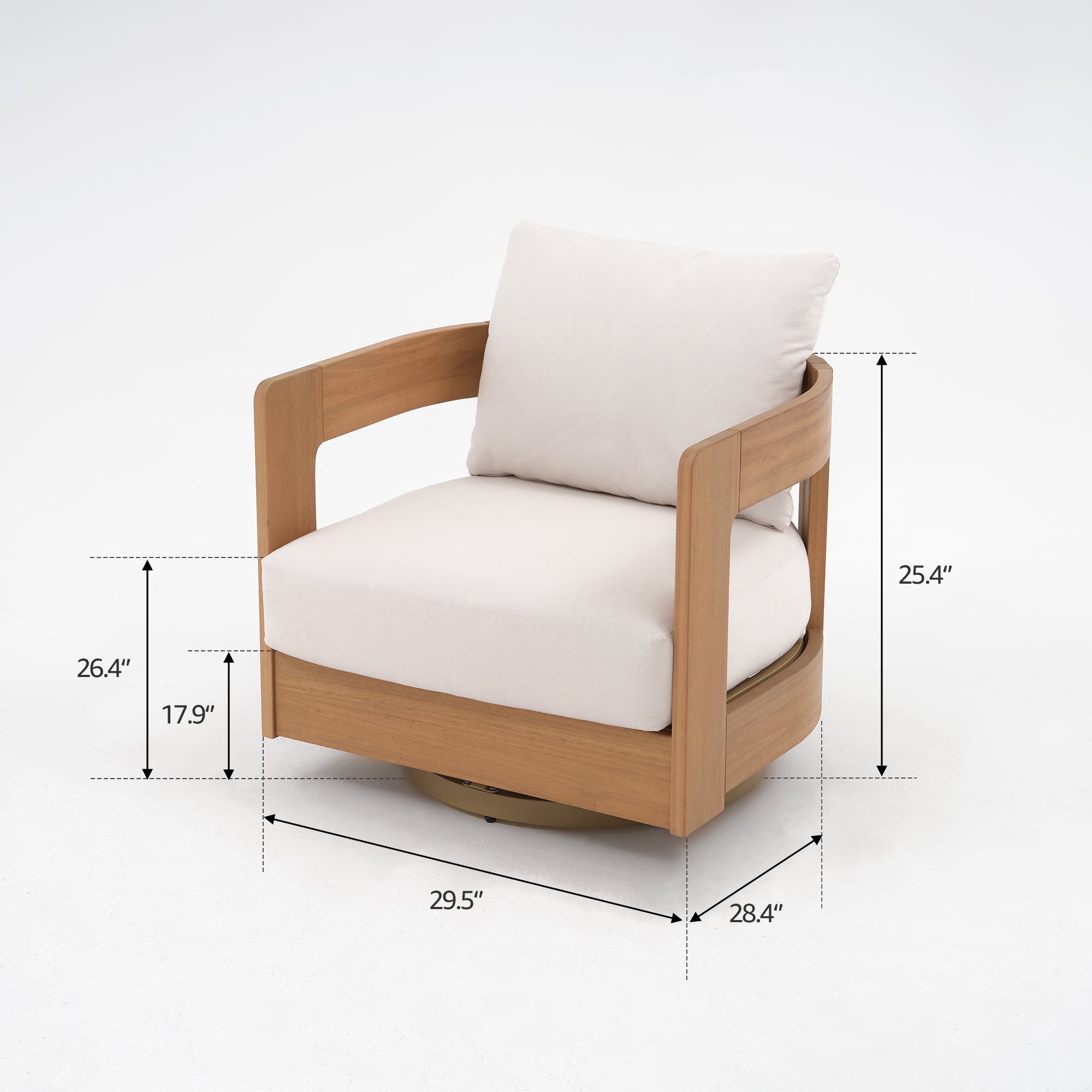 Wooden swivel chaie dimension