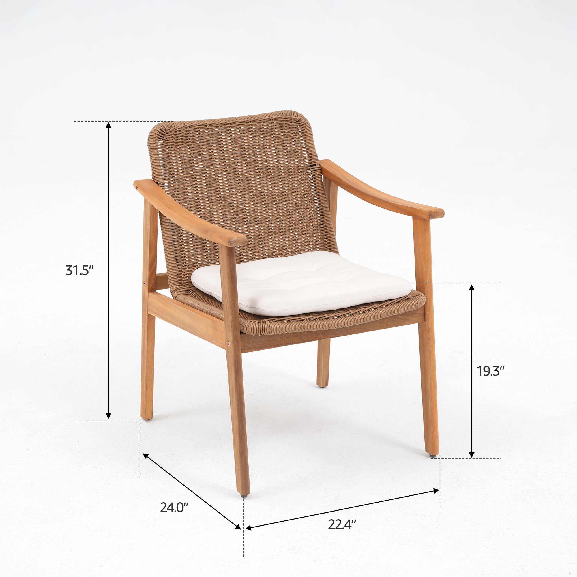 Wicker chair with dimensions