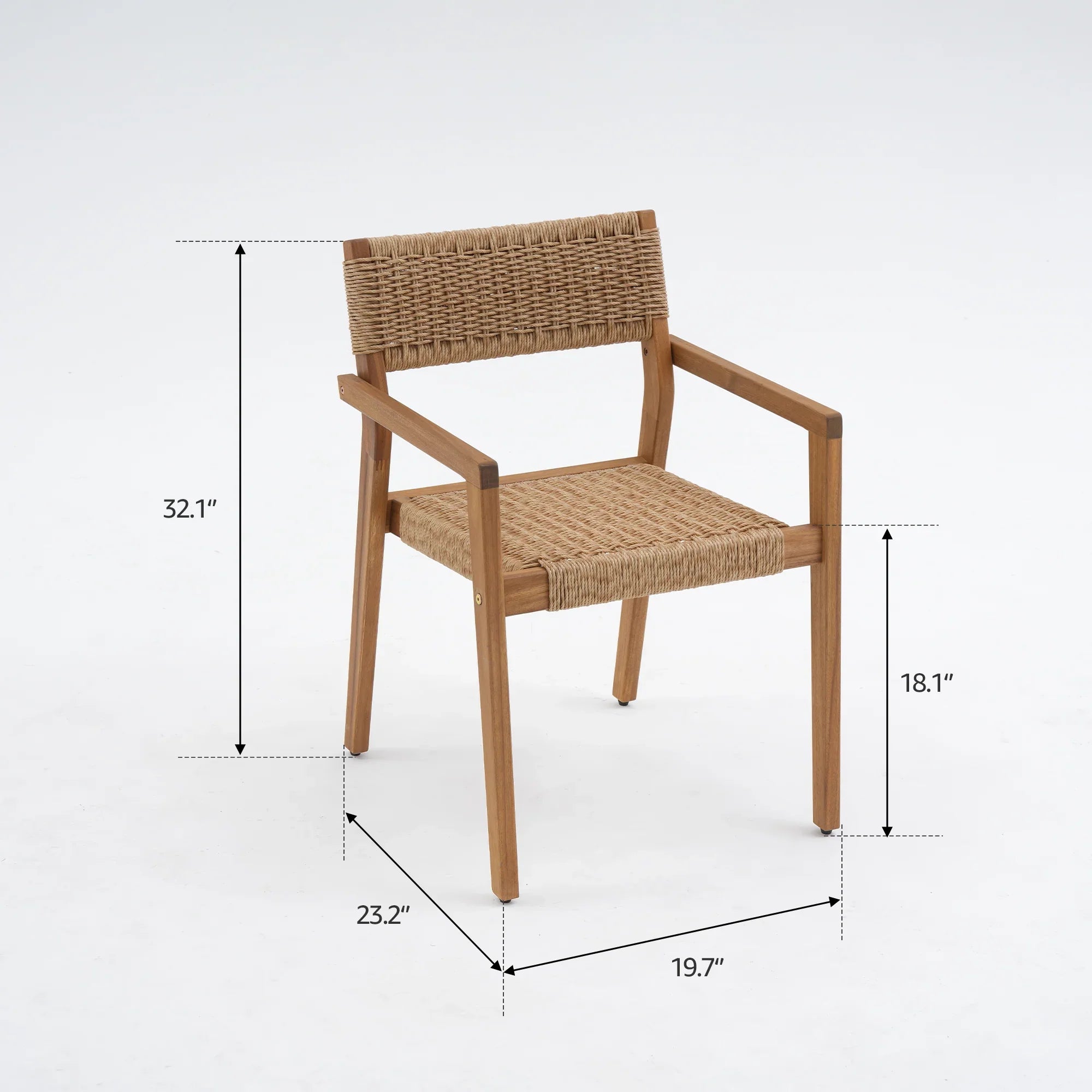 Wicker chair with dimensions