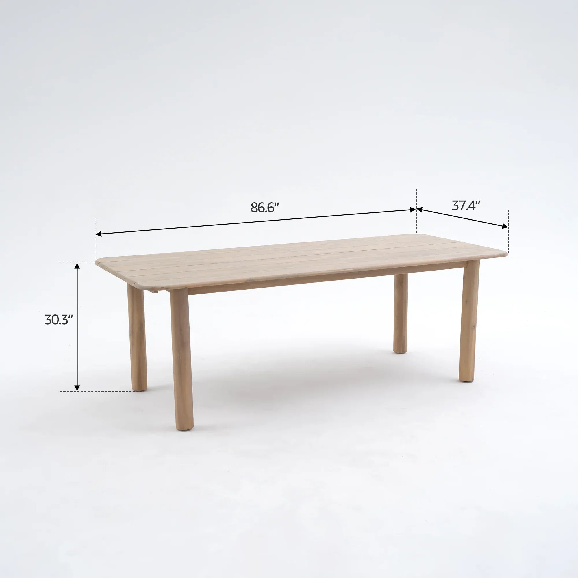 Wooden table with dimensions