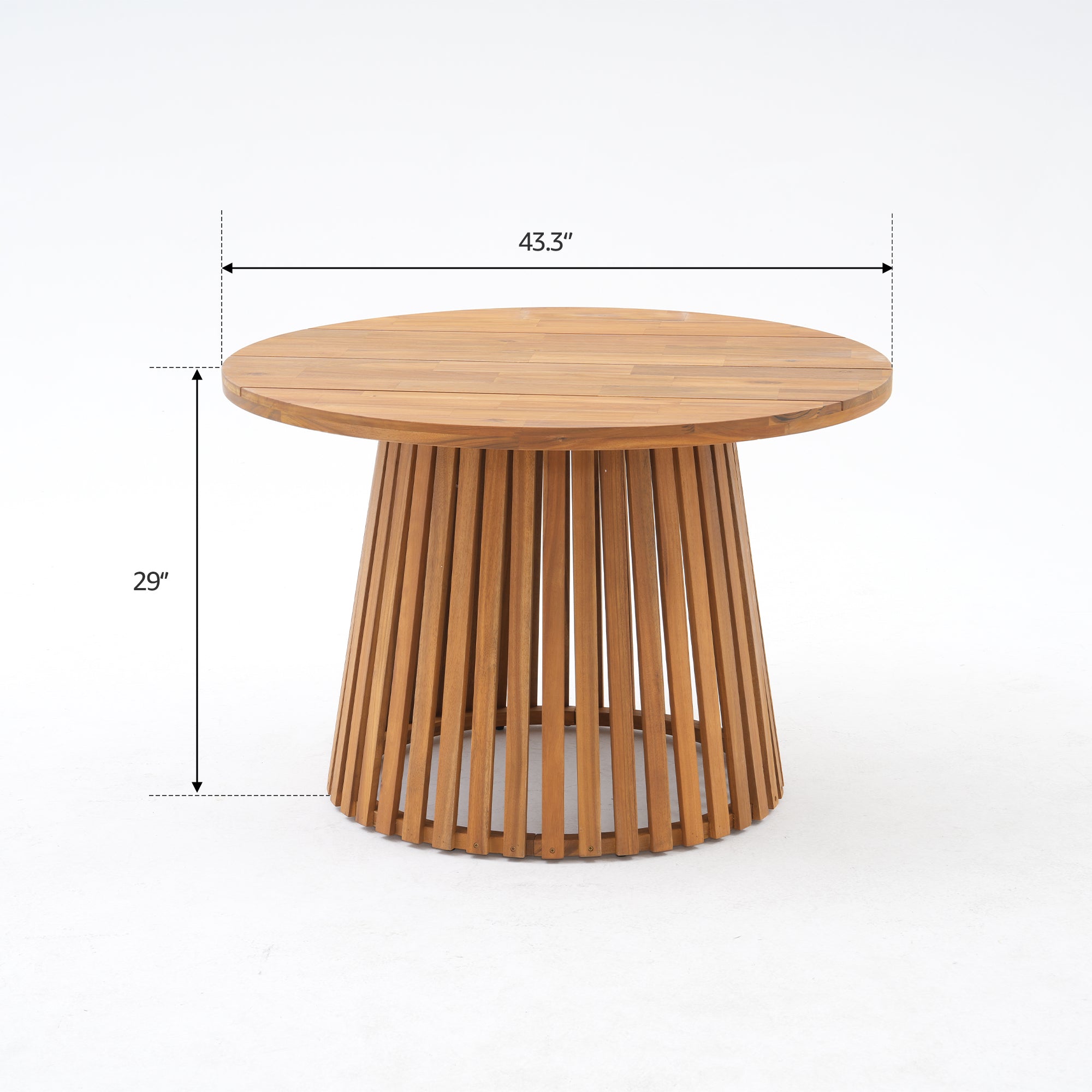 Sova Outdoor Classic Wood Dining Set with Round Table for 4-6 People, 43"