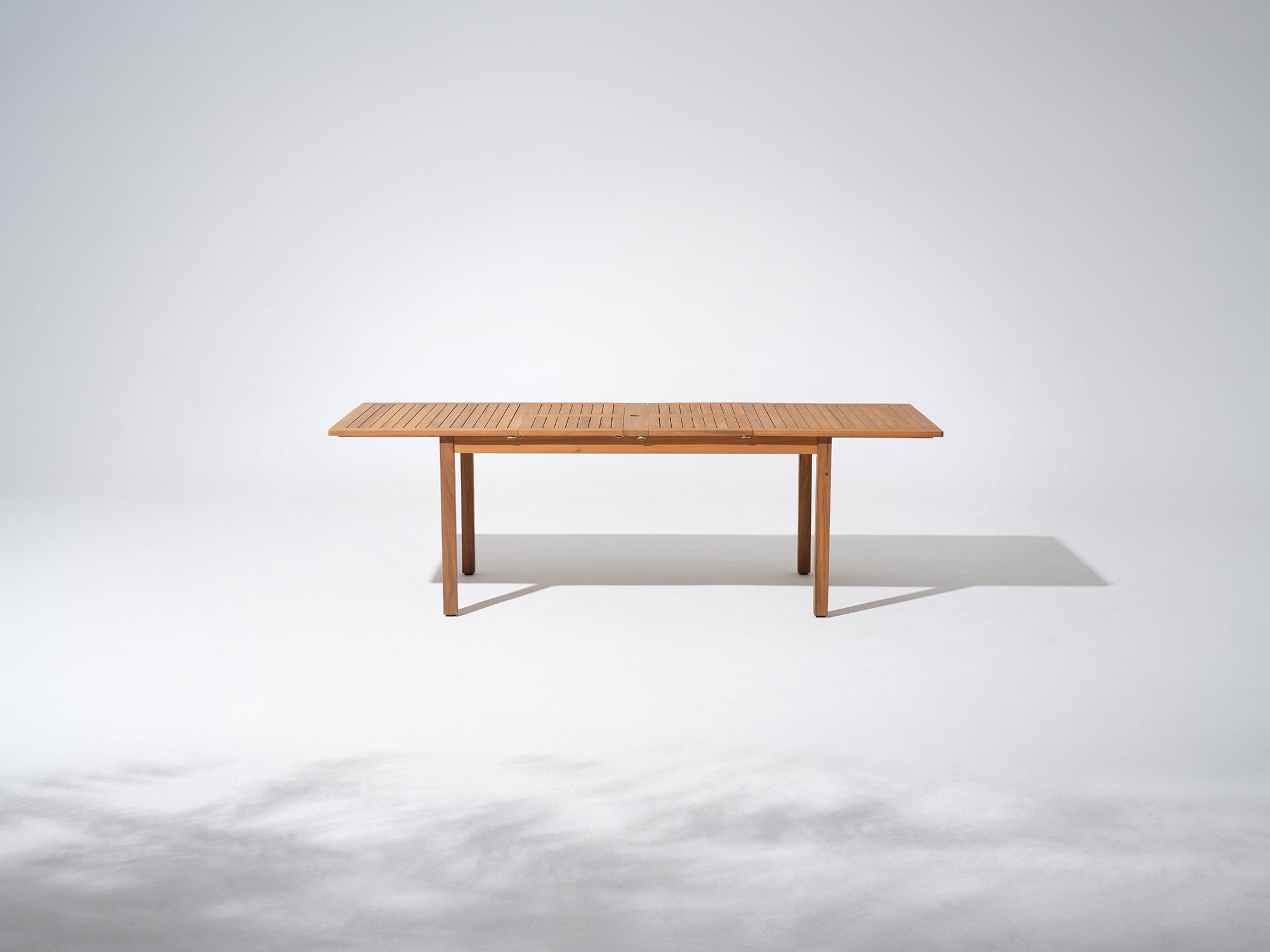 acacia wood Outdoor Dining Table with Umbrella Hole for 6-8 people, Extendable Table, 94" - Jardina Premium Modern Outdoor Dining Furniture