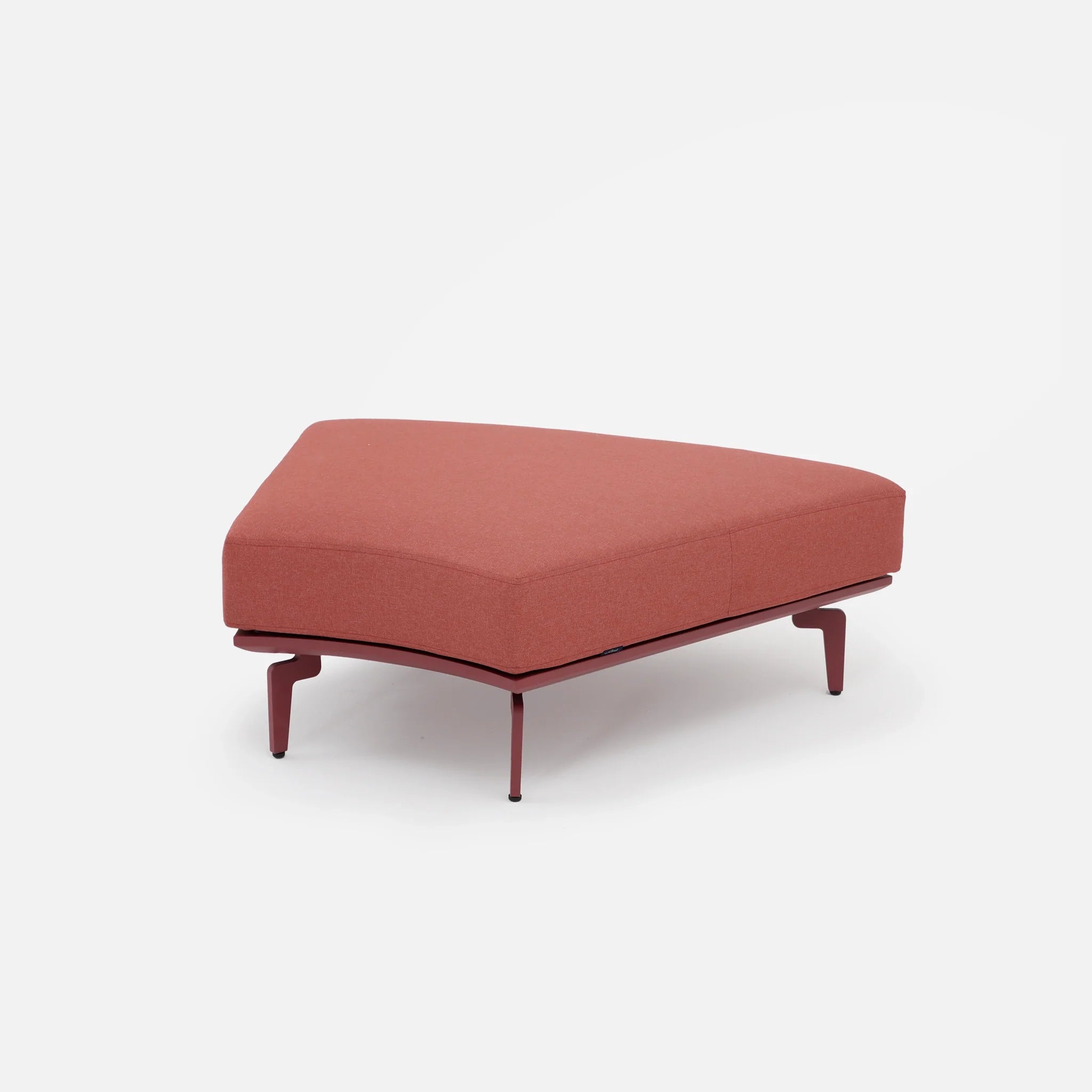 Autour Outdoor Curved Corner Sofa, Aluminum fame and red cushion - Jardina Premium Modern Outdoor Patio Furniture