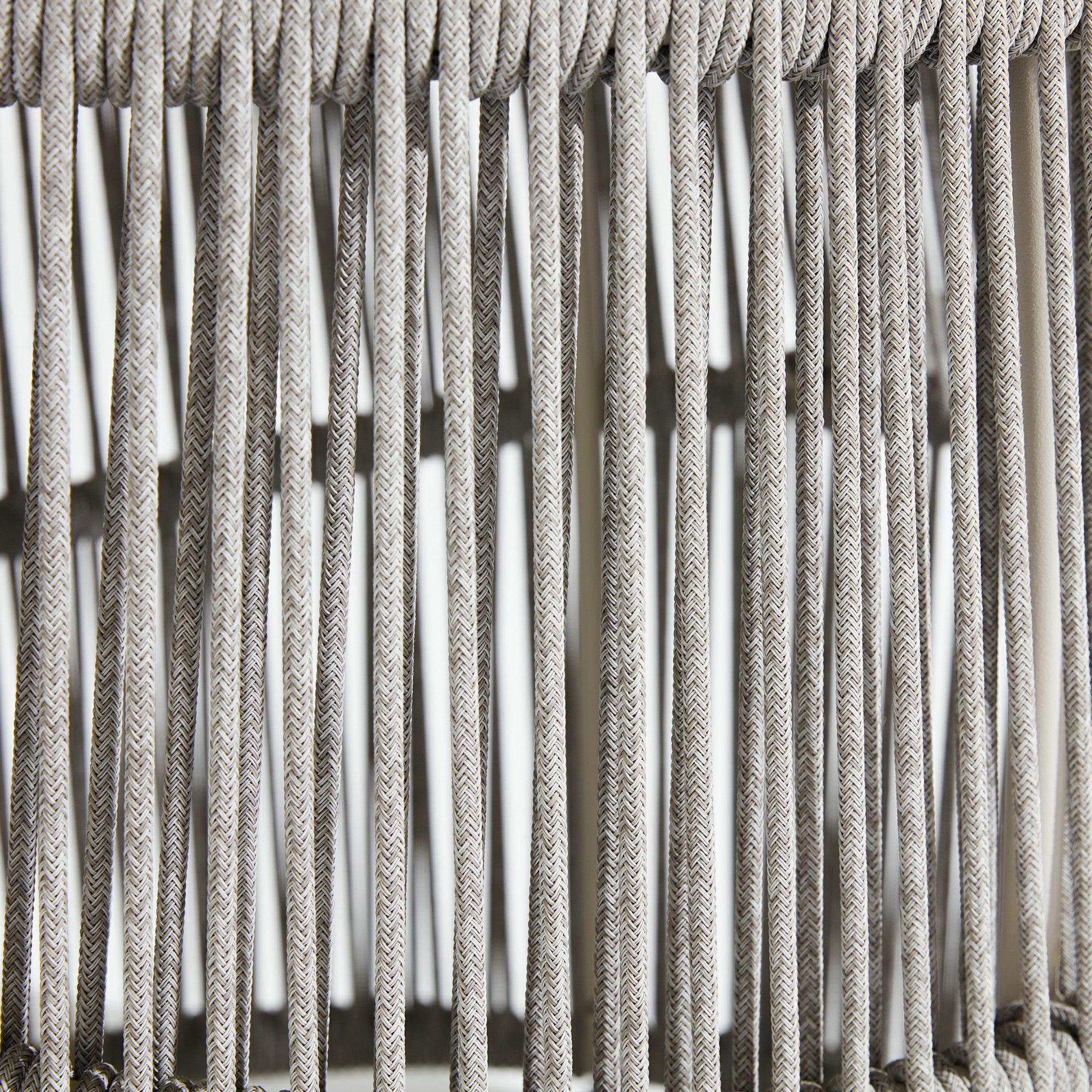 Side table, high-quality grey finish, water-resistant Textilene rope detailed Photo- Jardina