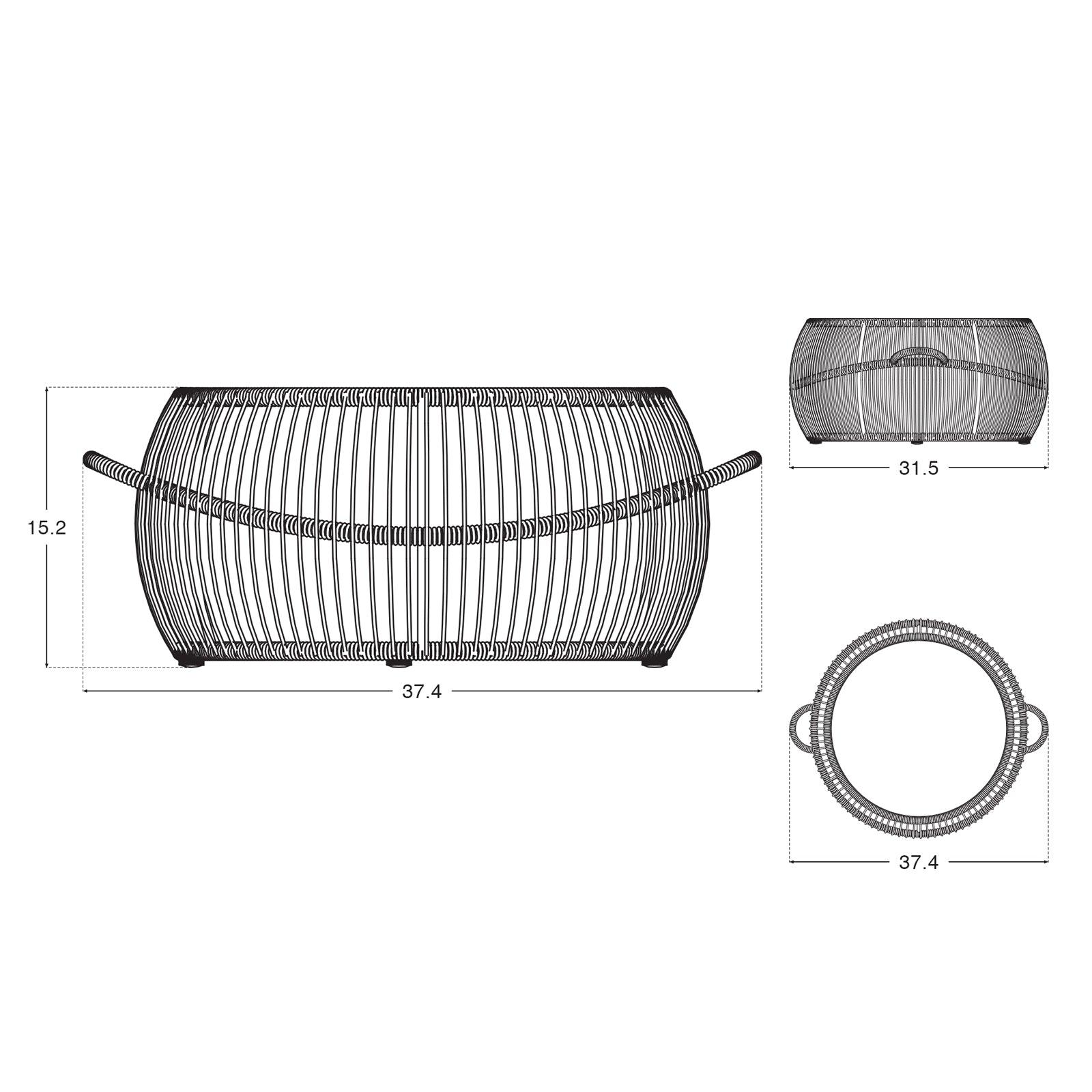coffee Table, Dimension information, Length, height, width data information- Jardina