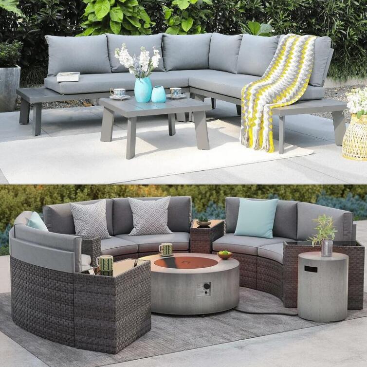 curved outdoor furniture vs L-shaped outdoor furniture, which is better