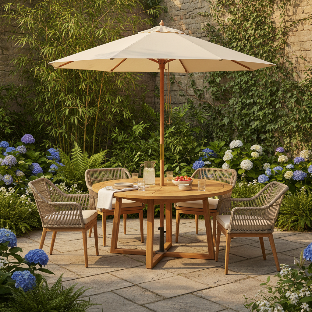Why Choose a Dining Set with an Umbrella Hole Over a Cantilever Umbrella?