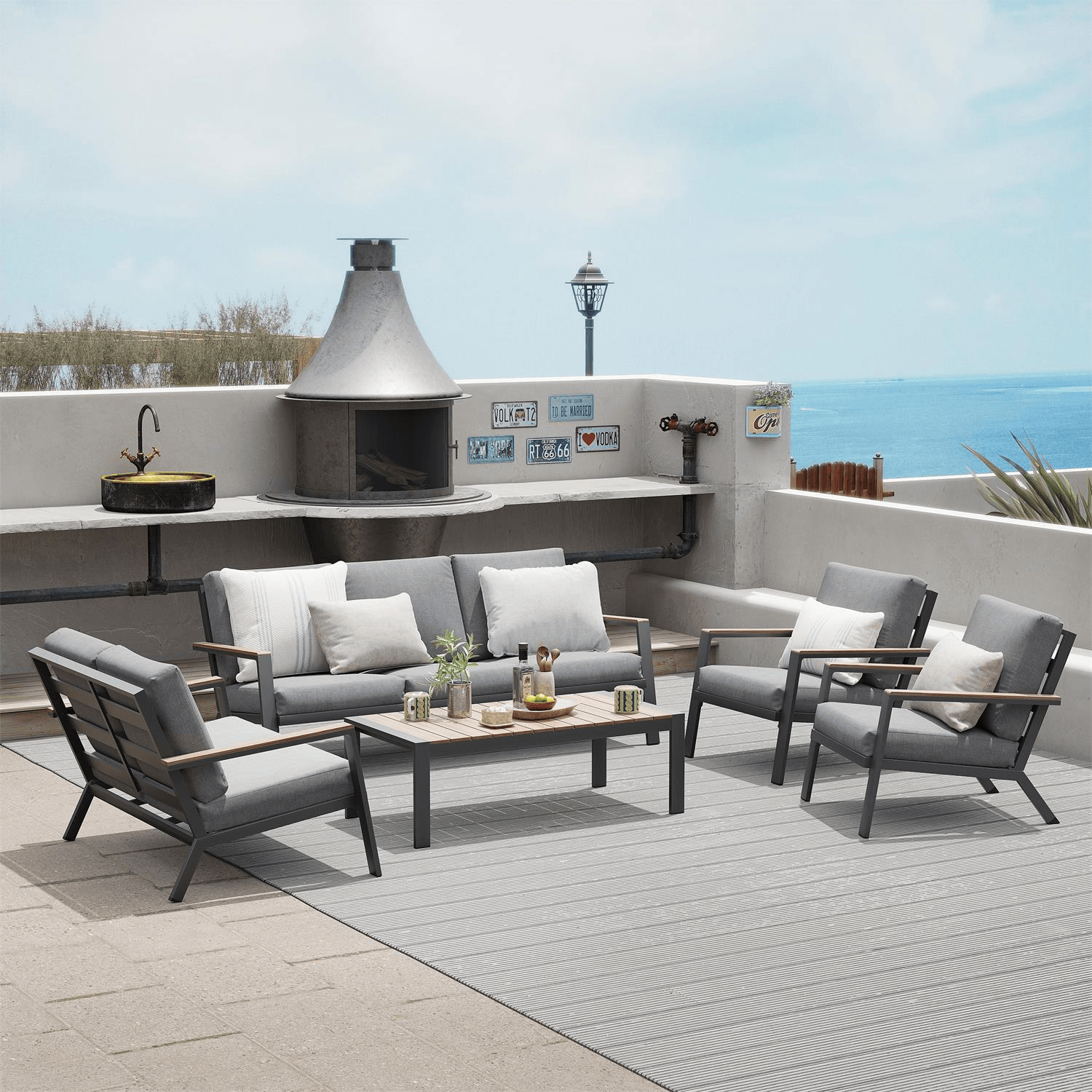 Ronda Collection Furniture, All-aluminum with Wider and Deeper Seating - Jardina European & Modern Outdoor Patio Furniture