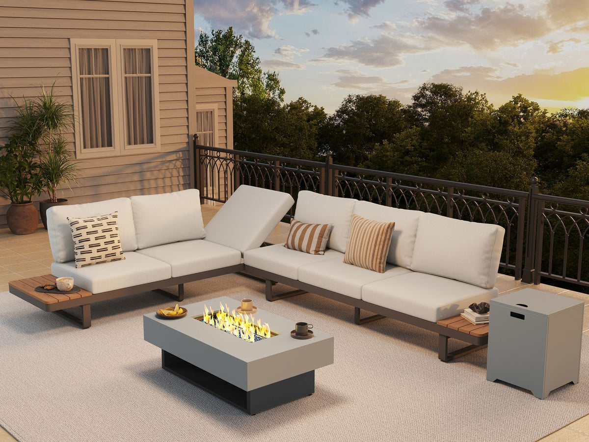 Aluminum Patio Furniture with Fire Pit - Jardina Furniture