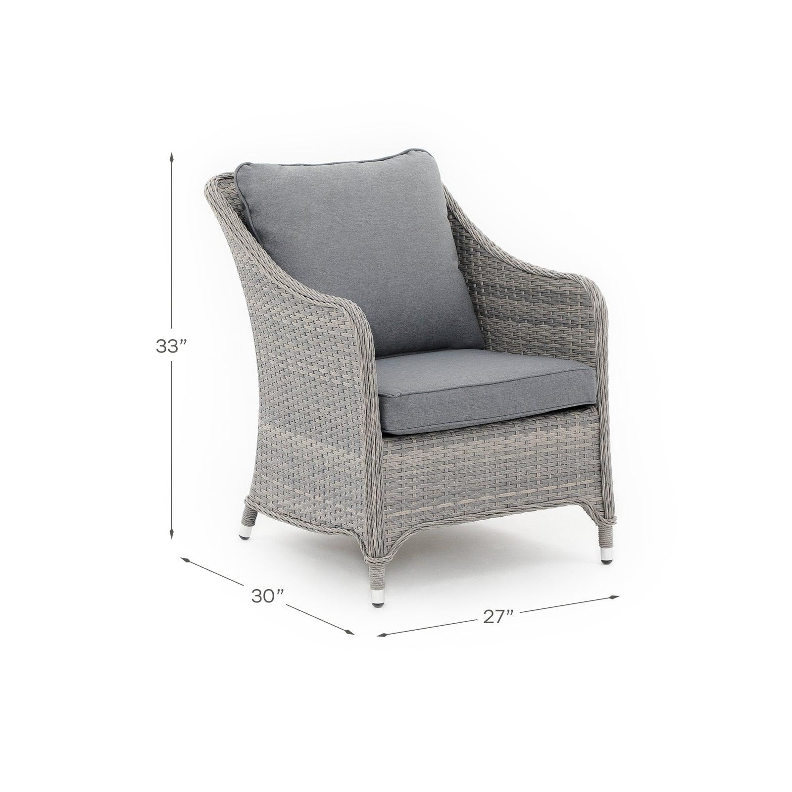 Irati lounge chair, grey cushion, dimension. #Color_Grey