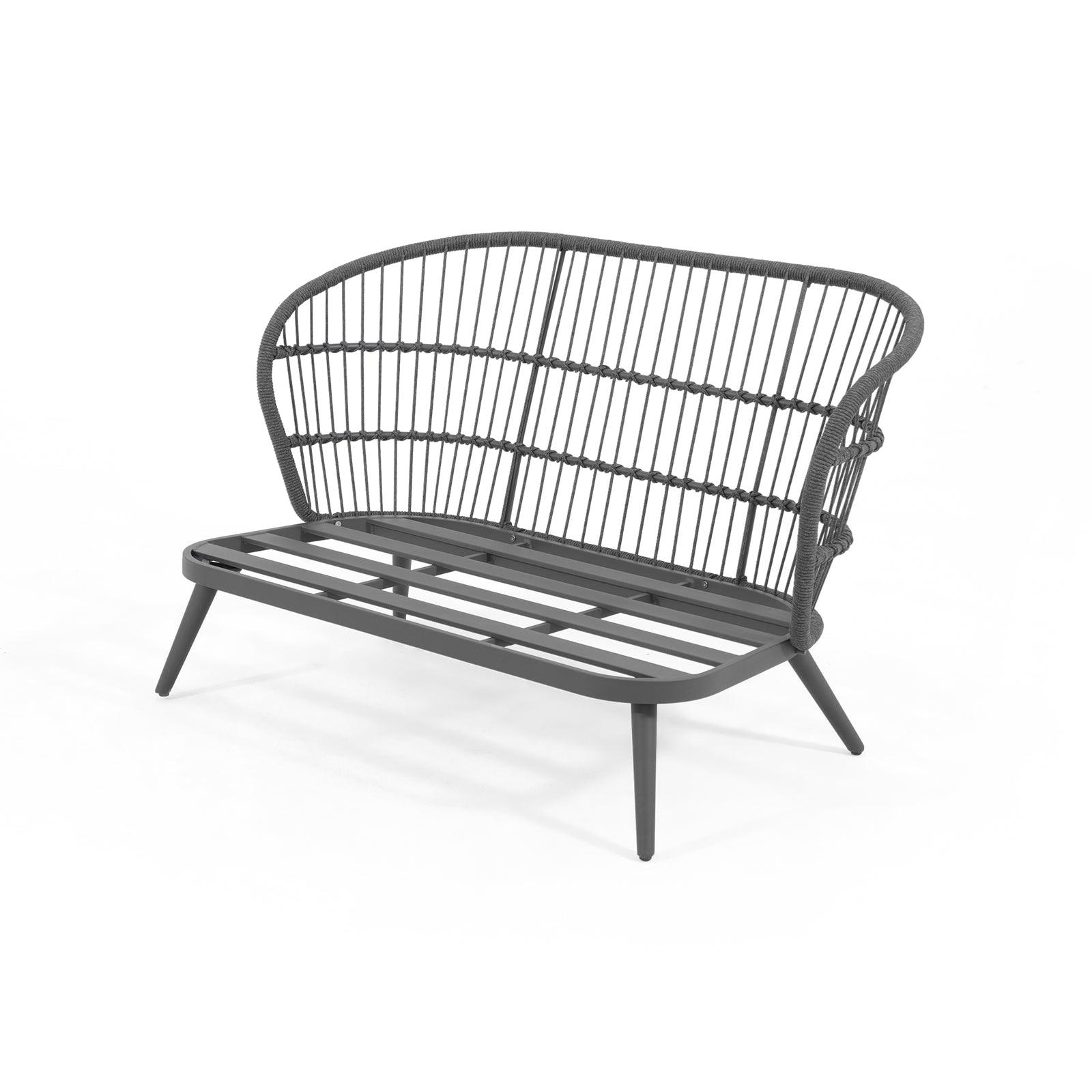 Comino Dark grey aluminum frame loveseat frame-Jardina furniture