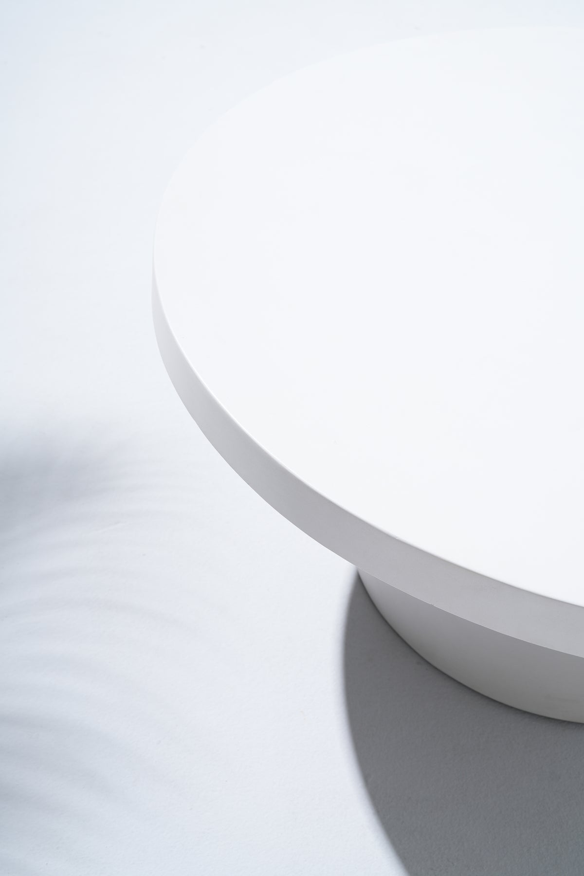 Matera Outdoor Concrete Coffee Table, Textured Travertine finish & Smooth Pure White