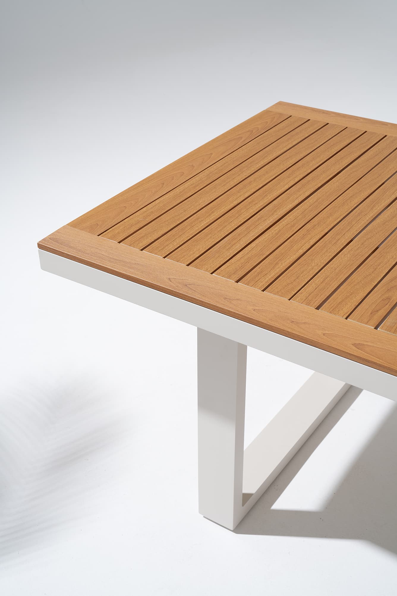 Addison Aluminum Outdoor Dining Table with Umbrella Hole for 6-8 People, Light Beige, 97''