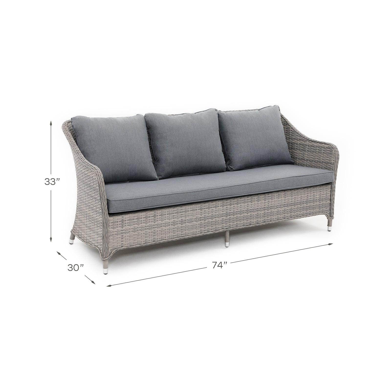 Irati wicker outdoor sofa, dimension#Color_Grey
