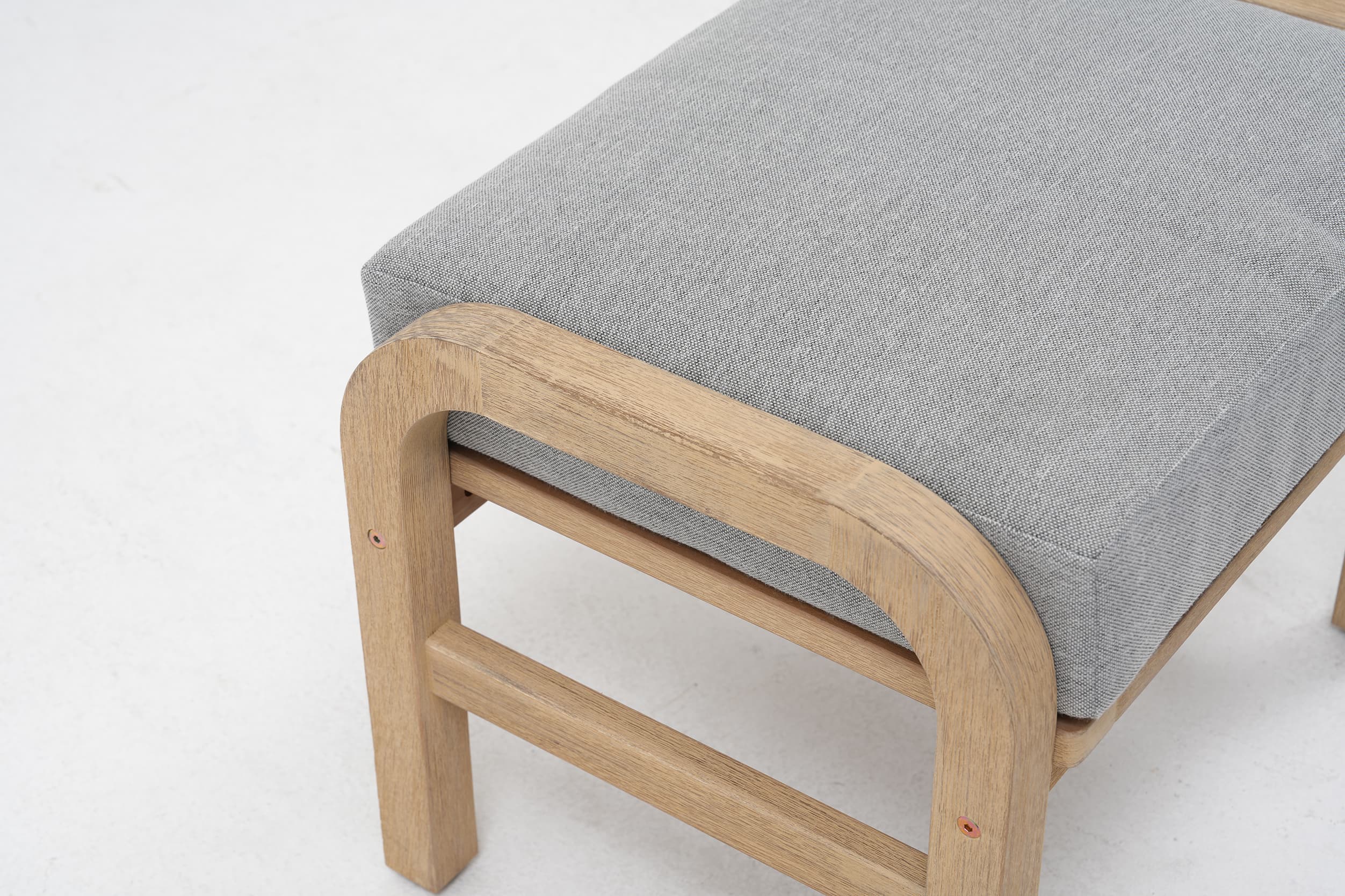 Thalea Textured Wooden Outdoor Ottomans and Footstools