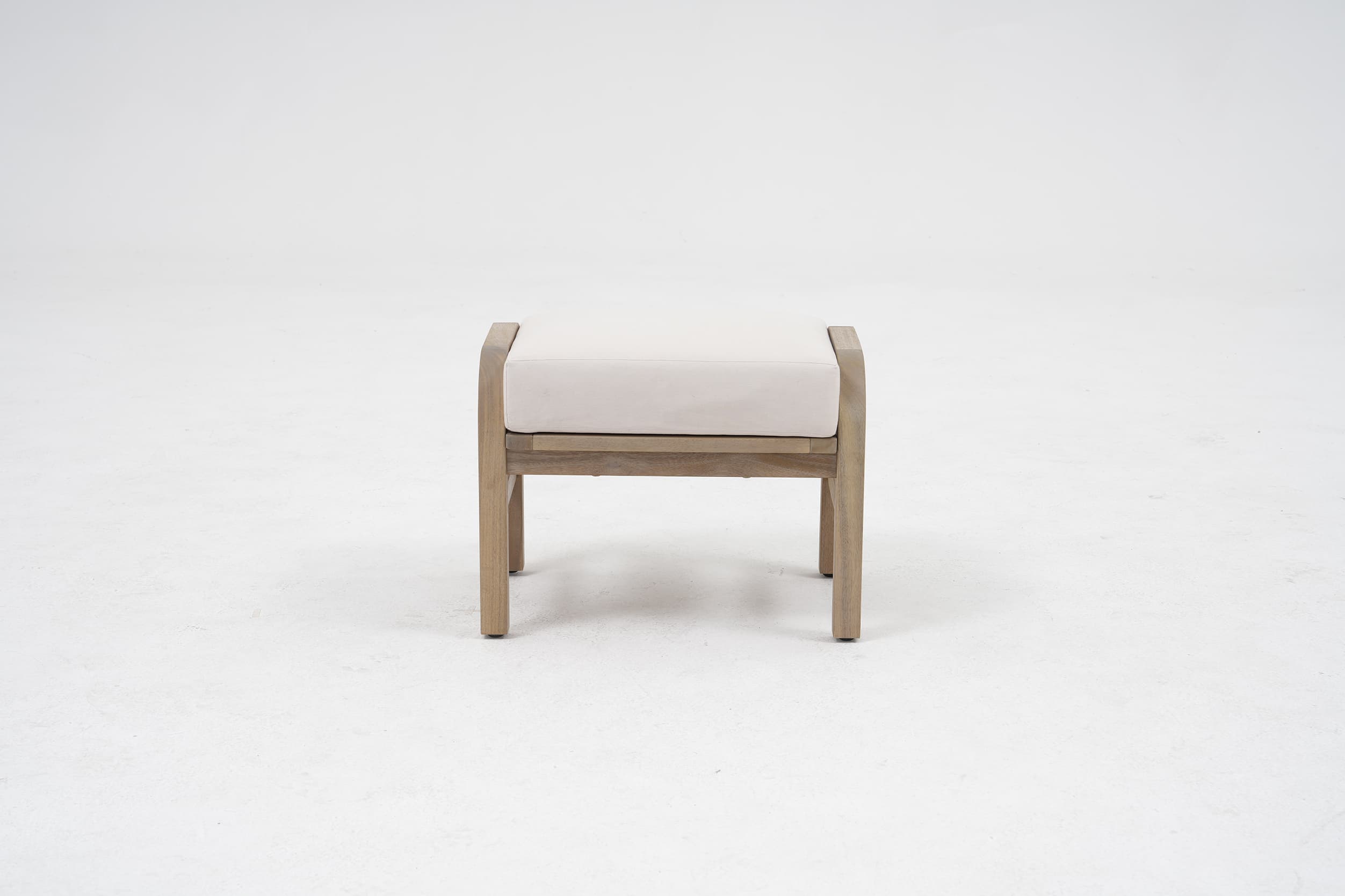 Thalea Textured Wooden Outdoor Ottomans and Footstools