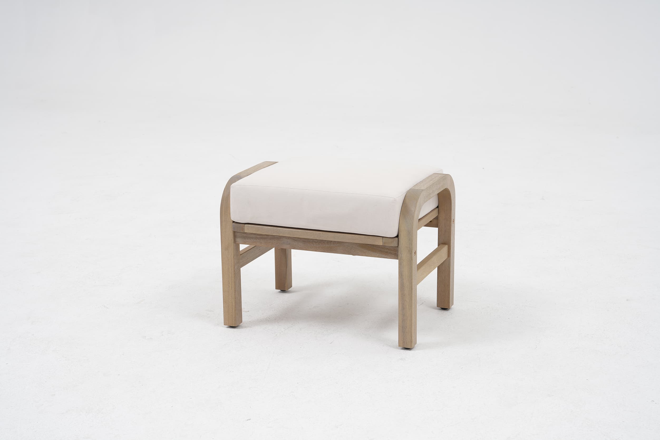 Thalea Textured Wooden Outdoor Ottomans and Footstools