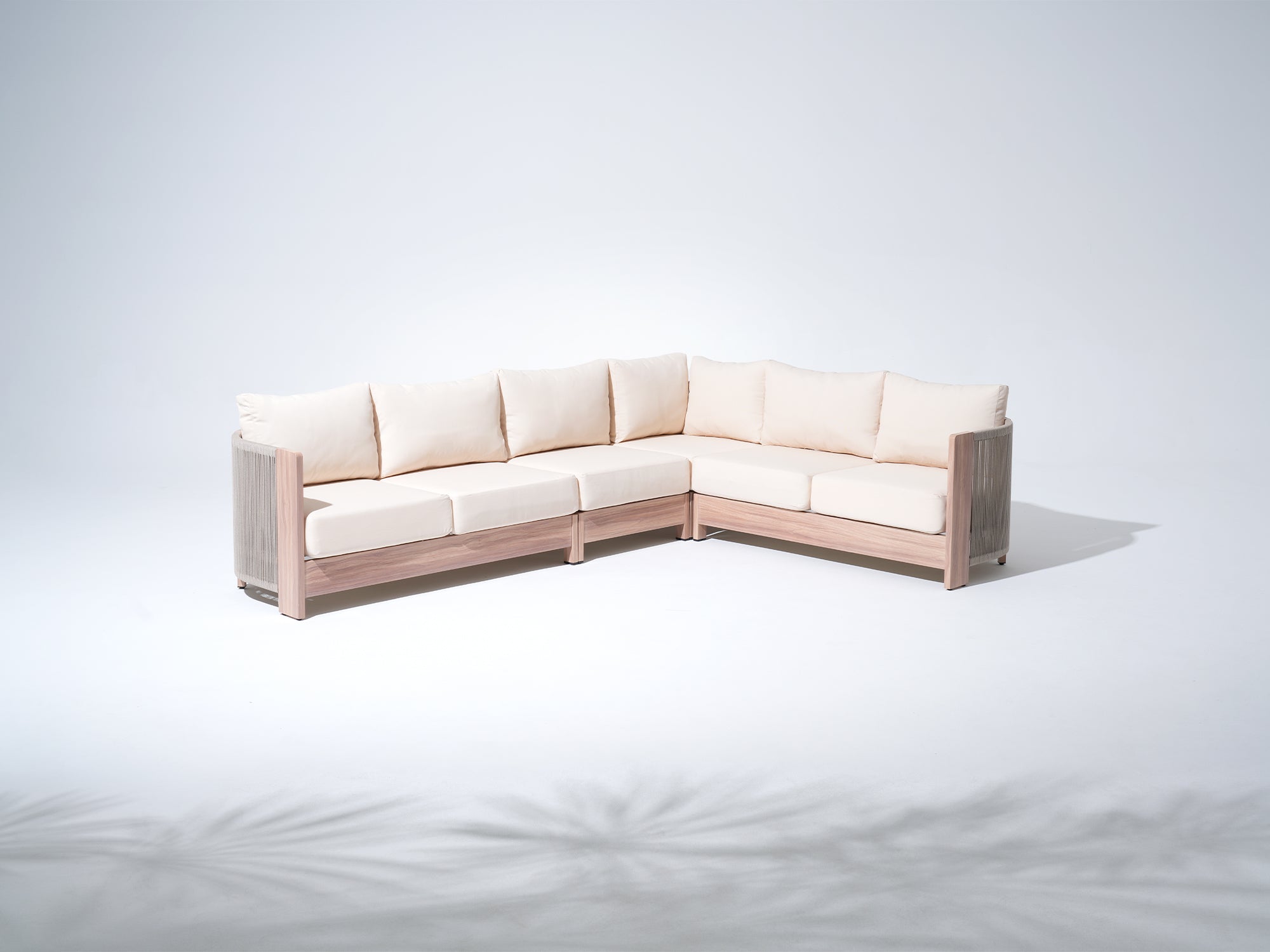 Irati Aluminum L-Shaped Rope Outdoor Sectionals with Heat Transfer Printing (85"-112.2")