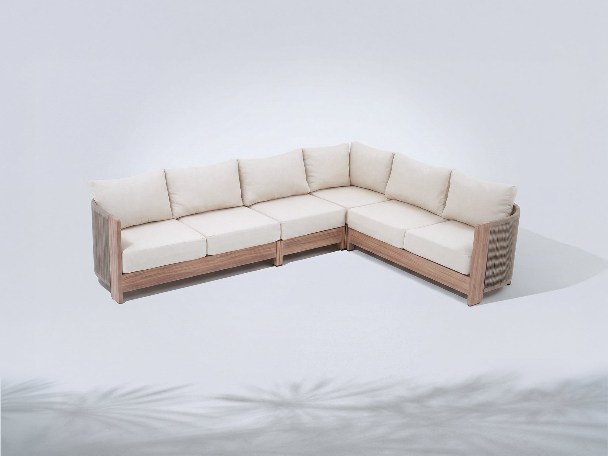 Irati Aluminum L-Shaped Rope Outdoor Sectionals with Heat Transfer Printing (85"-112.2")