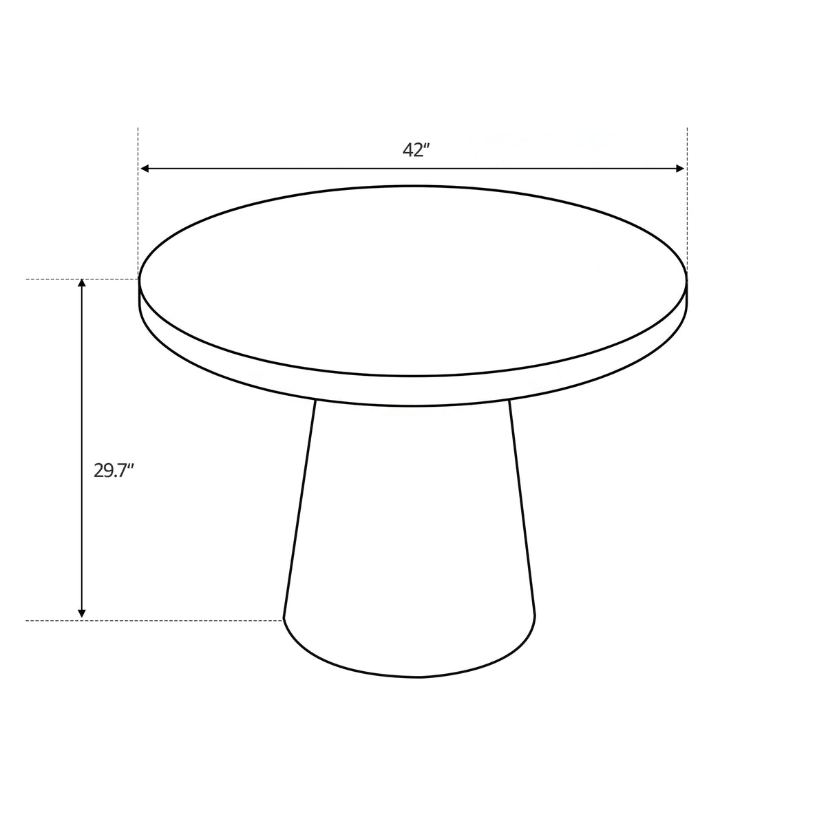 Matera Outdoor Concrete Dining Table, Textured Travertine finish & Smooth Pure White, 42"