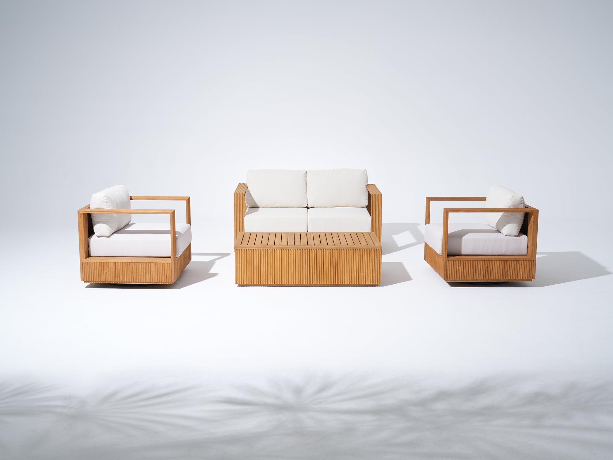 Sintra 4-piece Teak Wooden Outdoor Conversation Set with Olefin Cushions