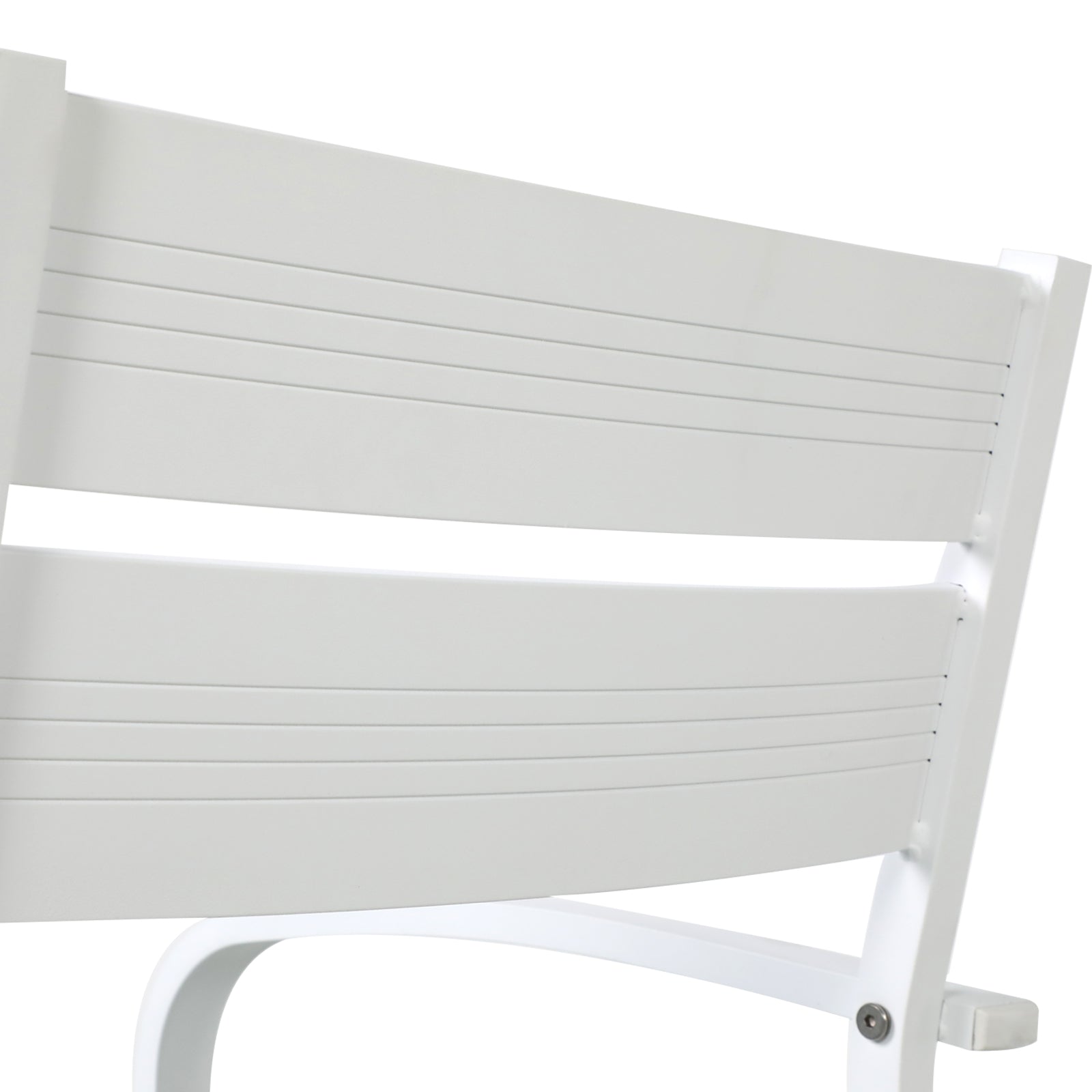 Salina aluminum dining chair, grey cushion,backrest detail-Jardina Furniture#color_White