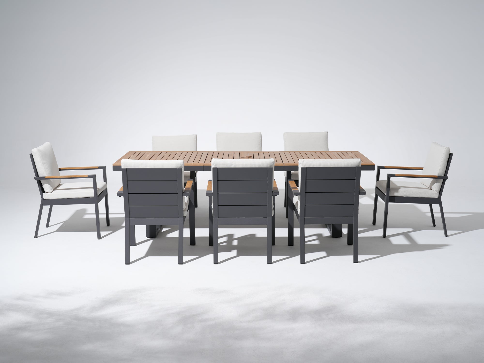 JARDINA Outdoor Aluminum Dining Set for 6, 97