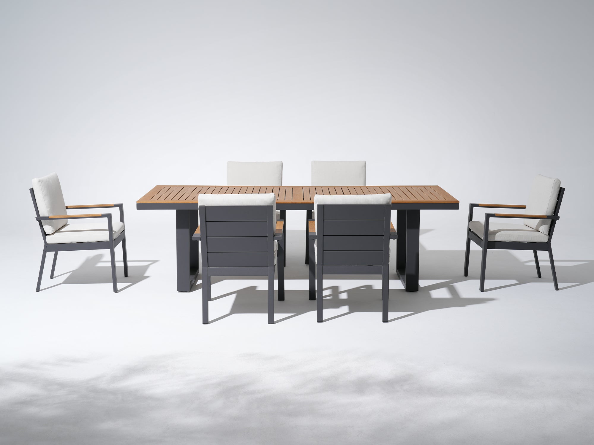JARDINA Outdoor Aluminum Dining Set for 6, 97