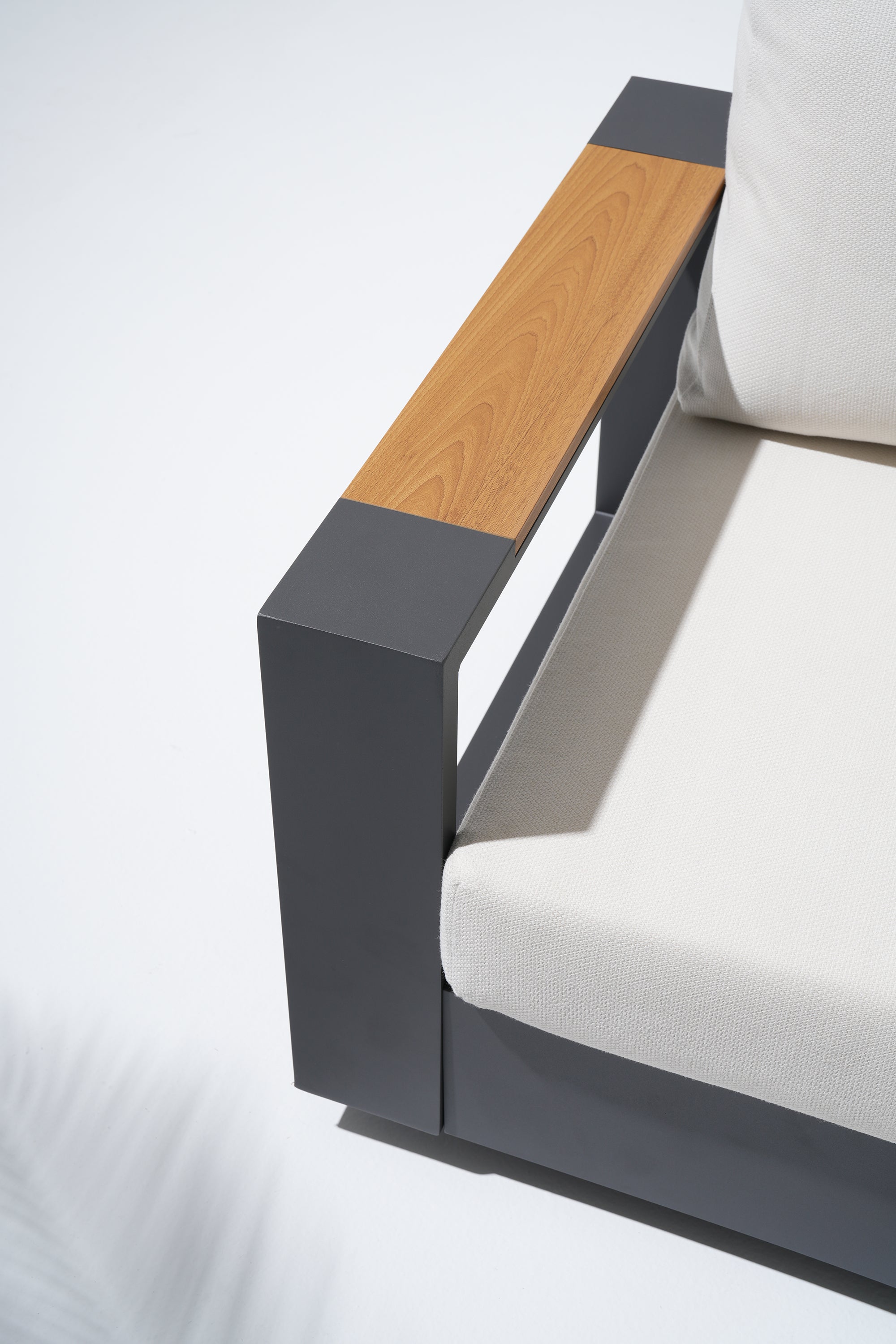 Addison Modern Metal Outdoor Swivel Chair, Aluminum Frame, White Cushion, Set of 2