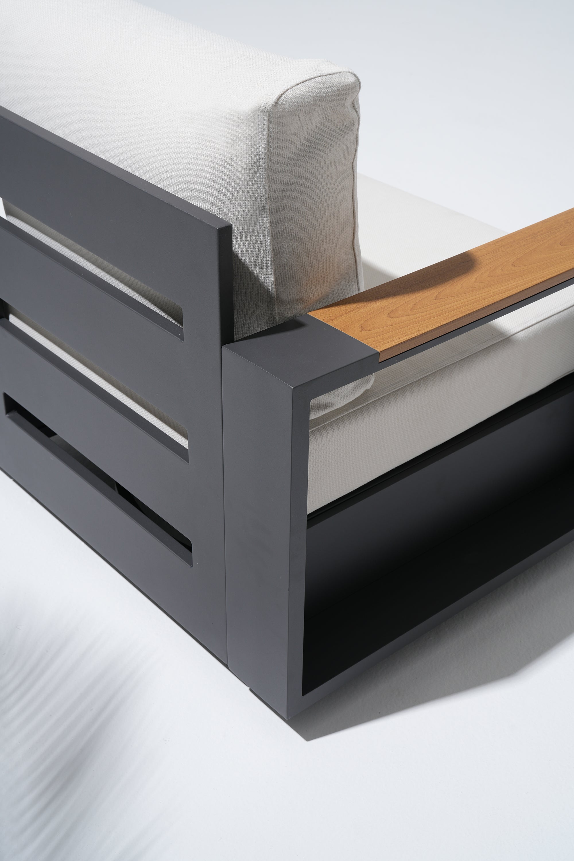 Addison Modern Metal Outdoor Swivel Chair, Aluminum Frame, White Cushion, Set of 2