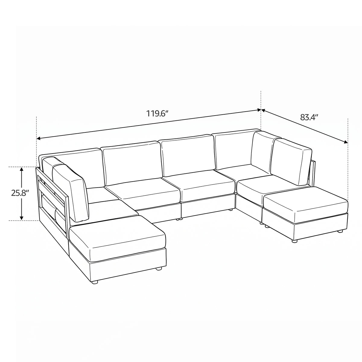 #config_U‑Shape with Ottomans