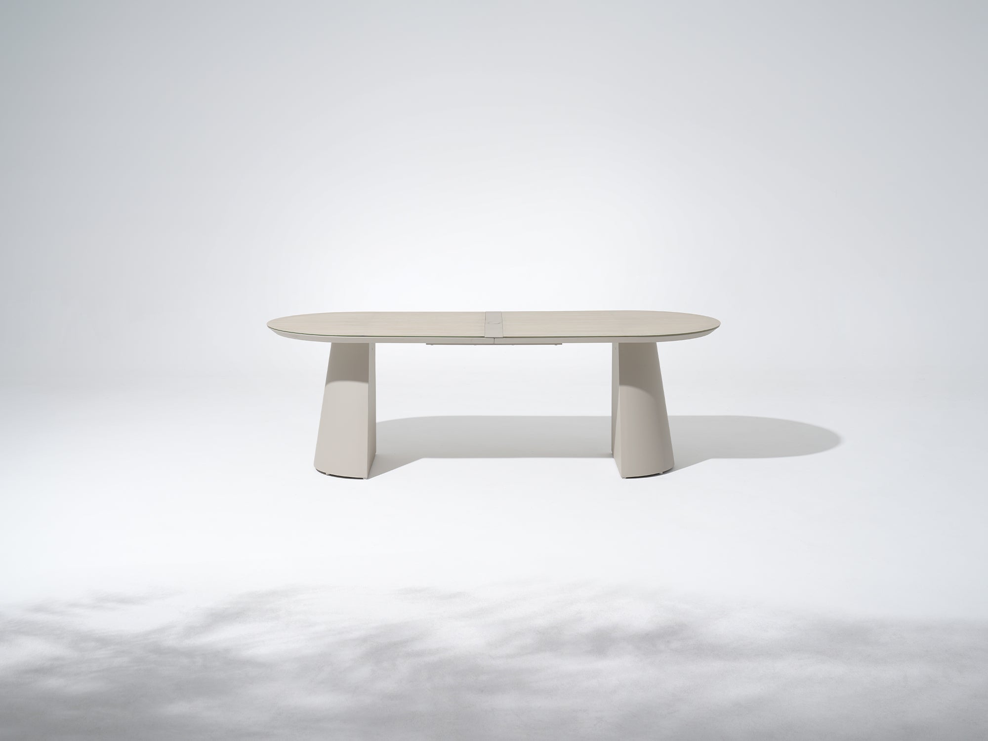 Addison Outdoor Aluminum Dining set, Light Beige Frame & Tempered Glass Tabletop,6 Seats