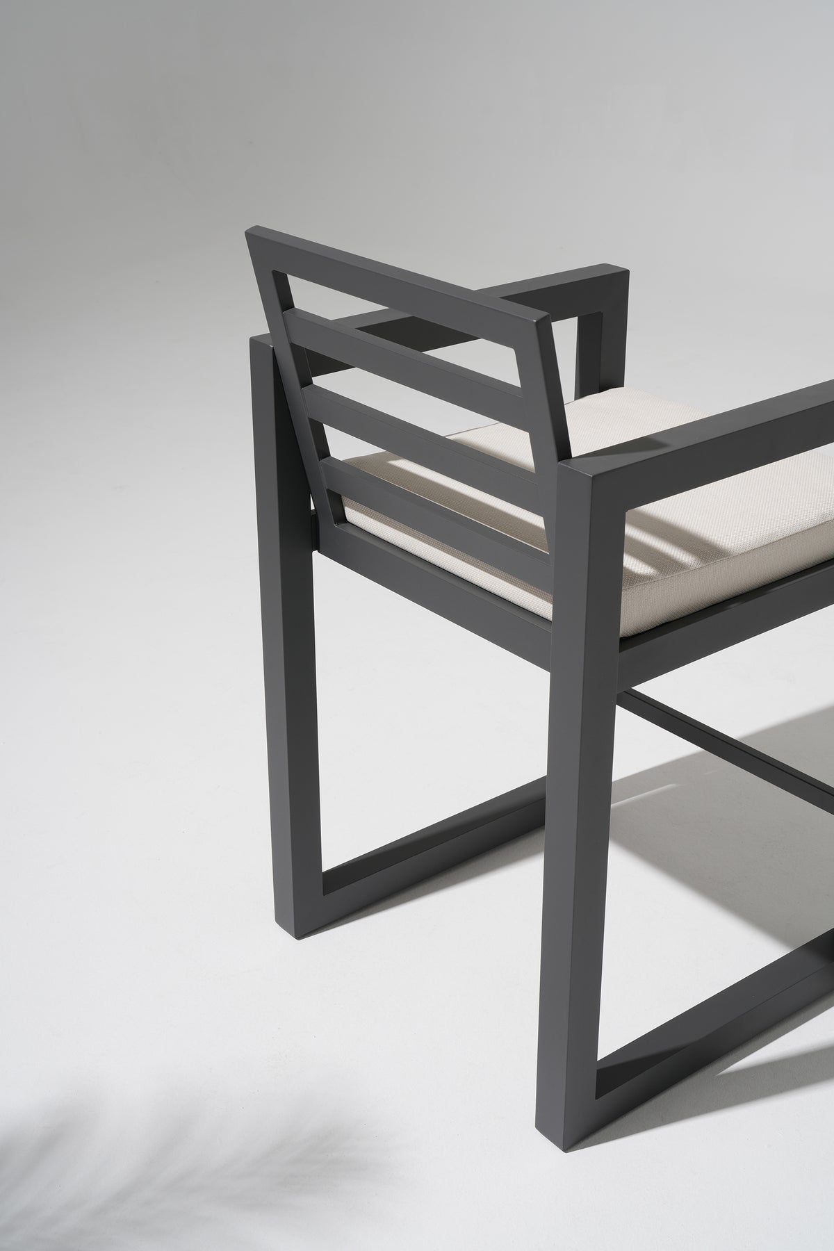 Vela Counter-Height Stool, Charcoal Aluminum Frame & Olefin Cushions, Set of 2/4/6, 39.6"