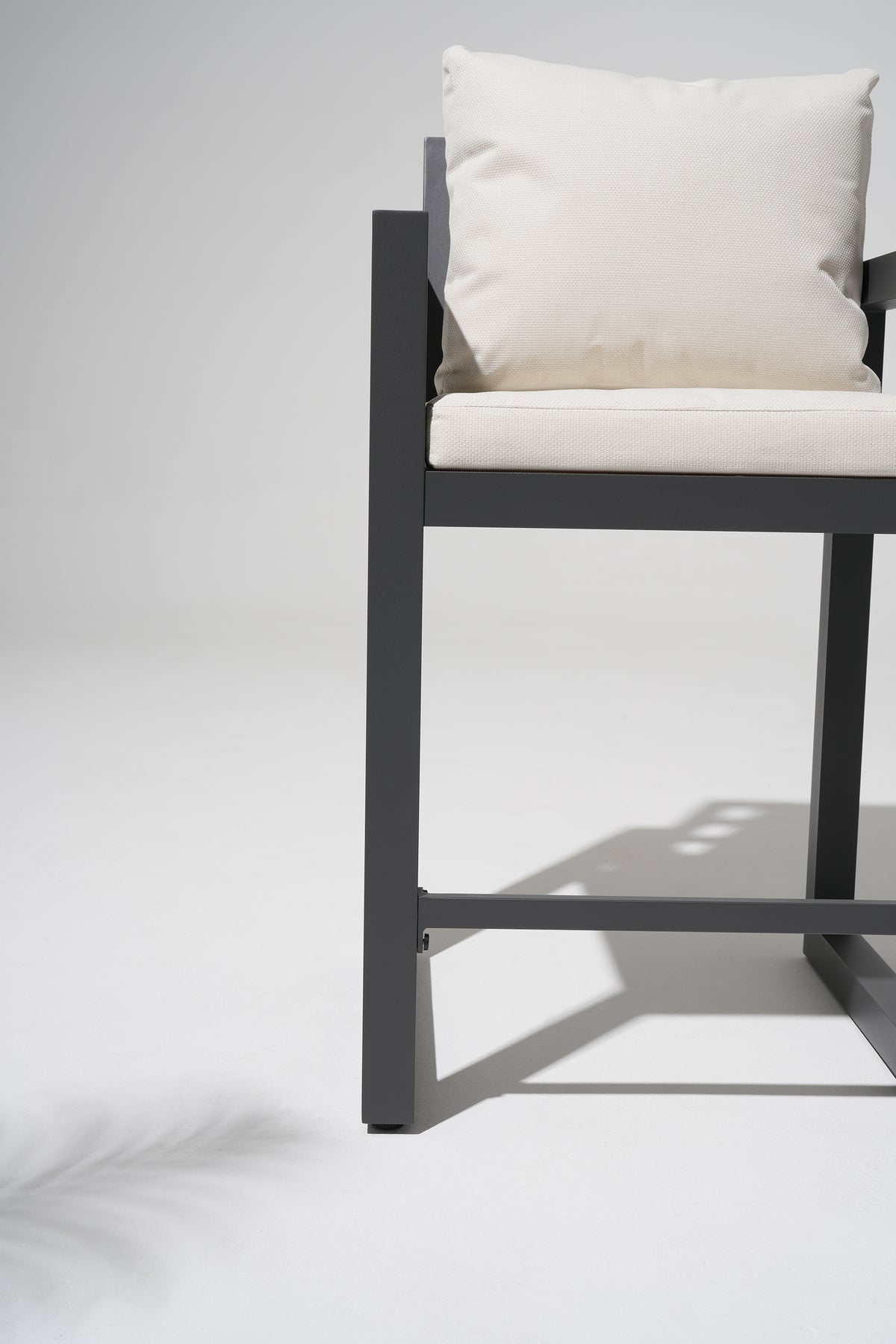 Vela Counter-Height Stool, Charcoal Aluminum Frame & Olefin Cushions, Set of 2/4/6, 39.6"