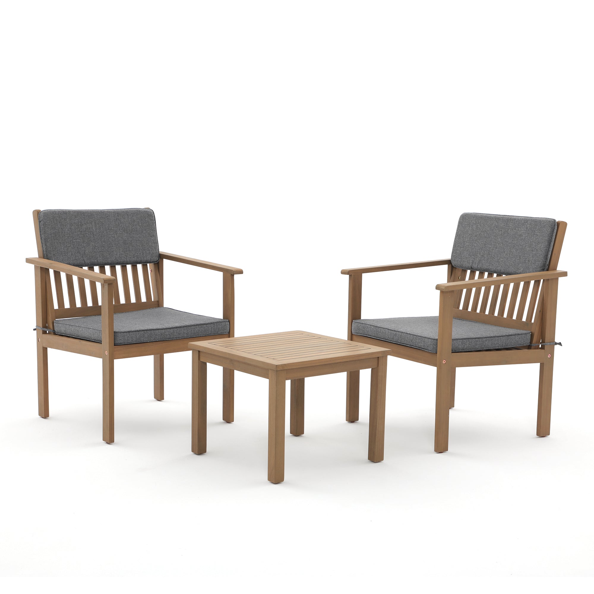 Foristern Wide Seat Outdoor Bistro Set, Acacia Wood