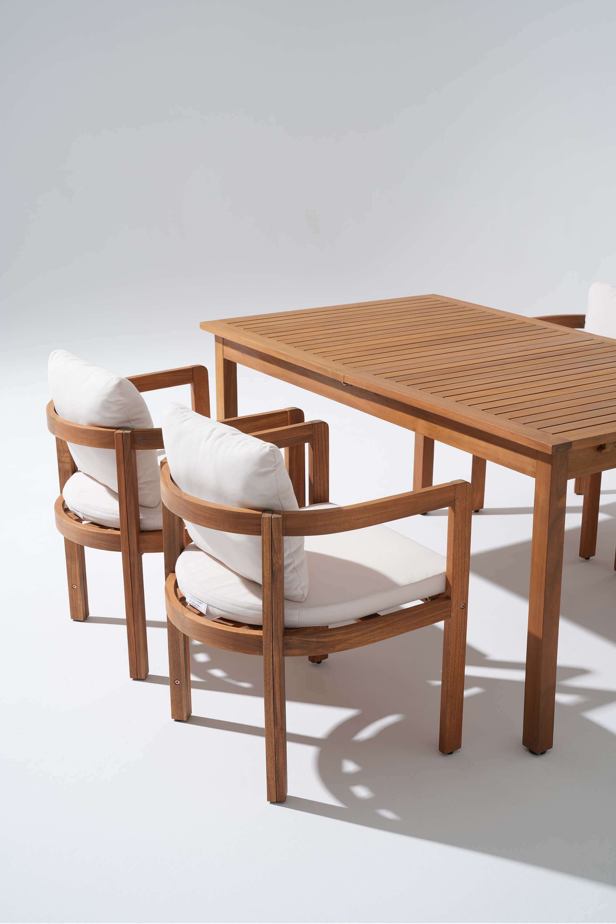 Mori Wooden Outdoor Dining Set with Contour Chairs for 6 People