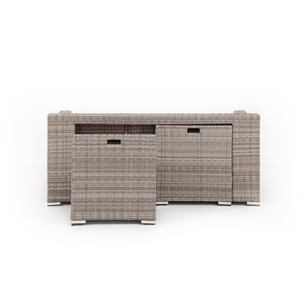 Elba Light Grey Rattan Outdoor Sectional with Coffee Table