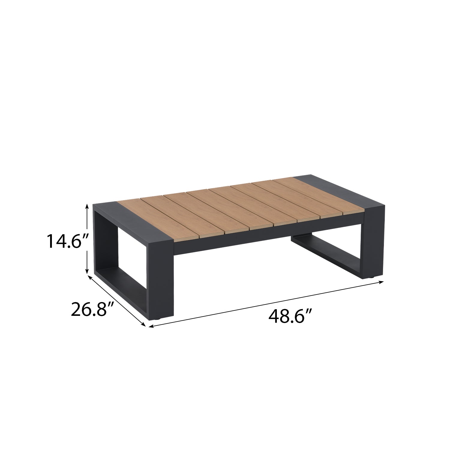 Addison Modular Outdoor Sectional Sofa Set with Chair and Ottoman, Dark Grey Aluminum