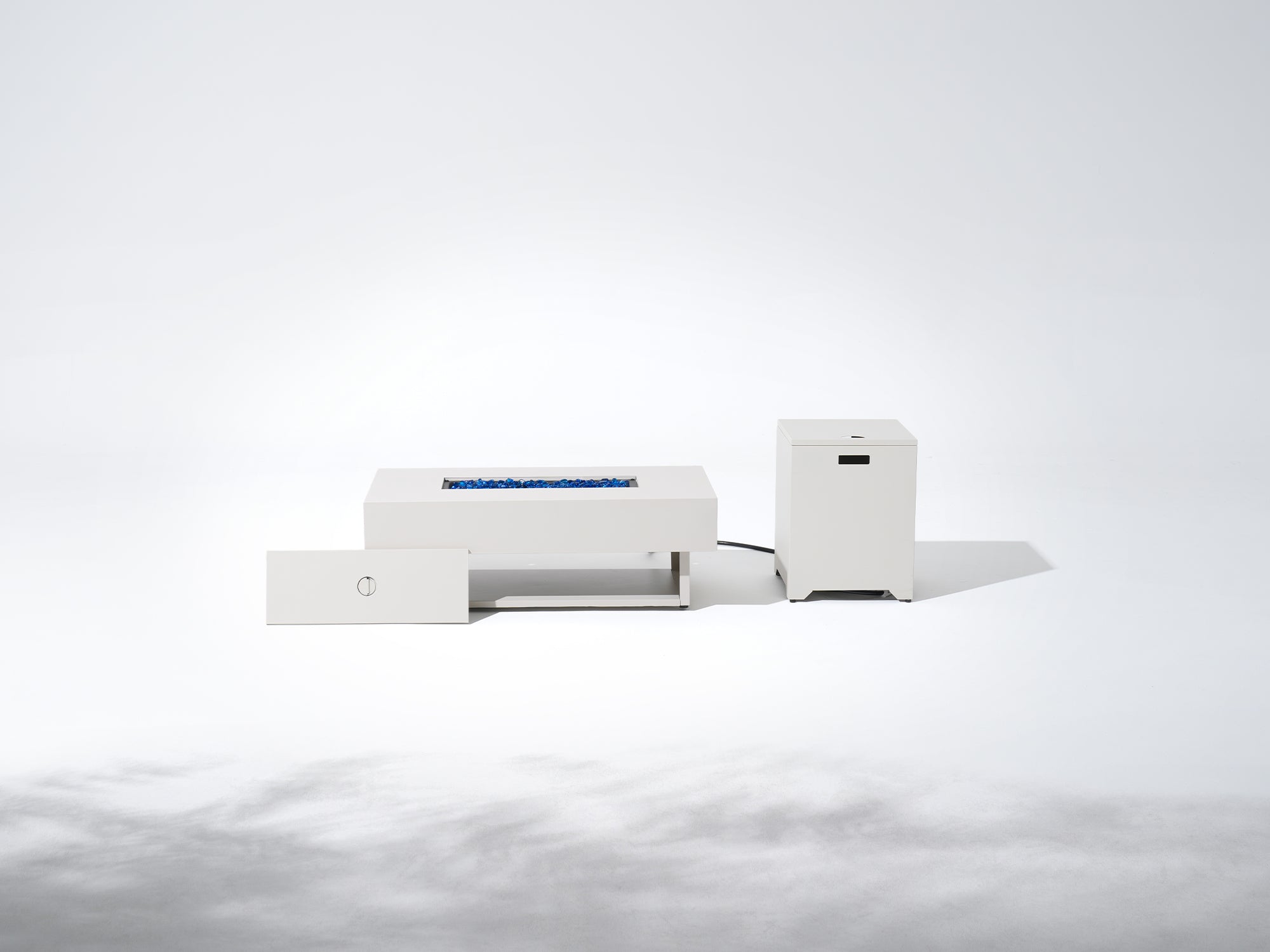 50,000 BTU Rectangular Outdoor Metal Fire Pit with Tank Holder, 2 Colors