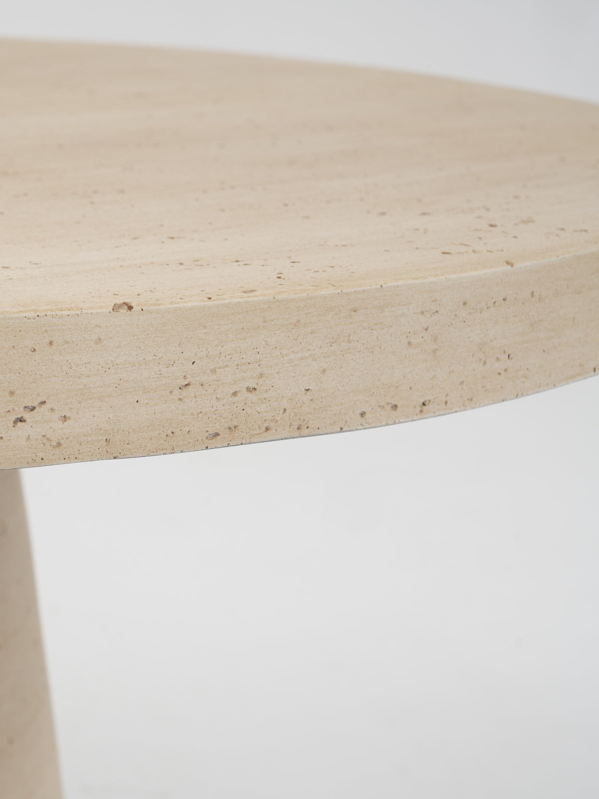 Matera Outdoor Concrete Dining Table, Textured Travertine finish & Smooth Pure White, 42"