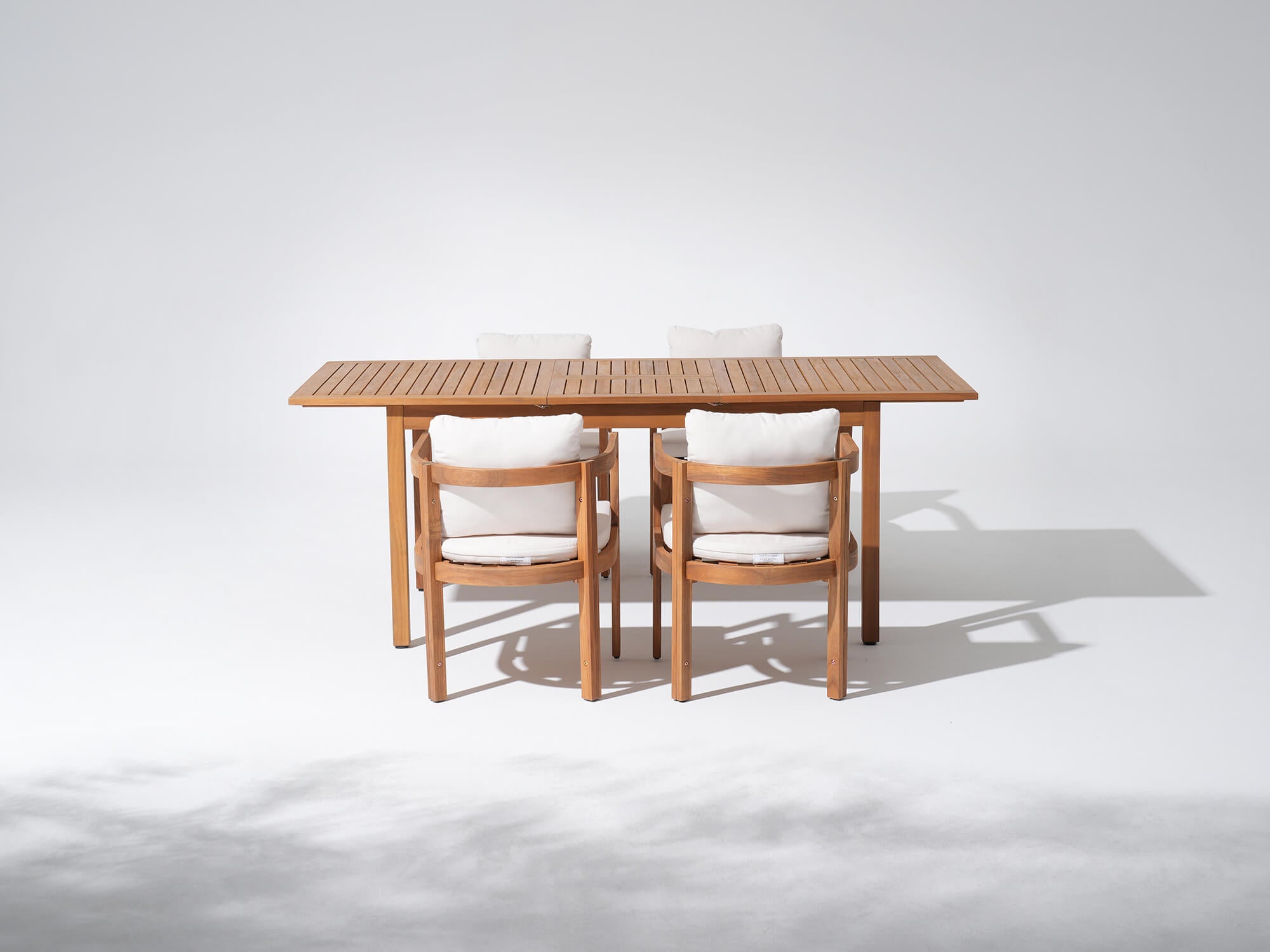 Wooden outdoor table with four chairs - Jardina Modern Premium Patio Outdoor Furniture