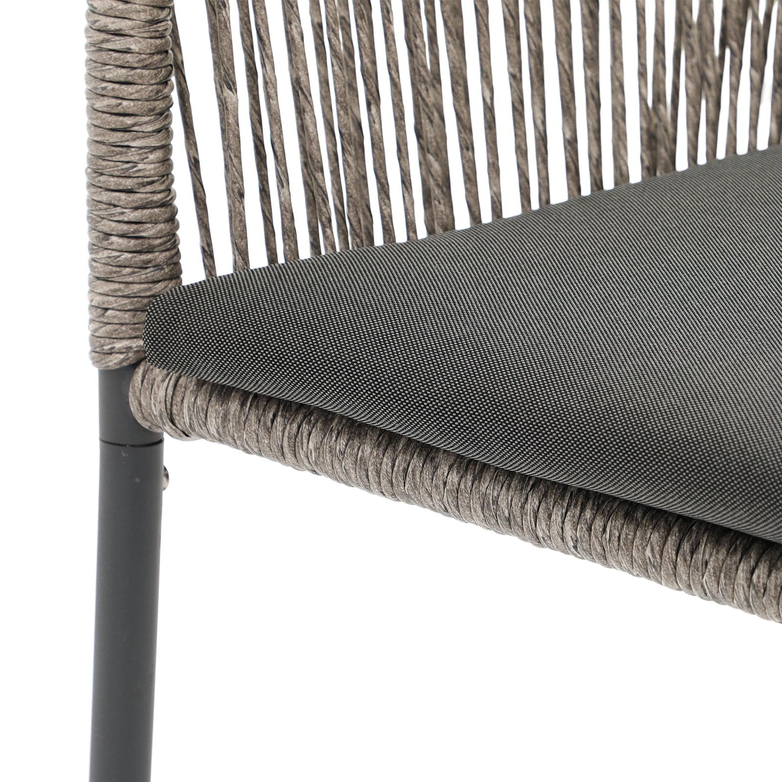 Hallerbos bar height chair,grey cushion, grey rattan-Jardina furniture