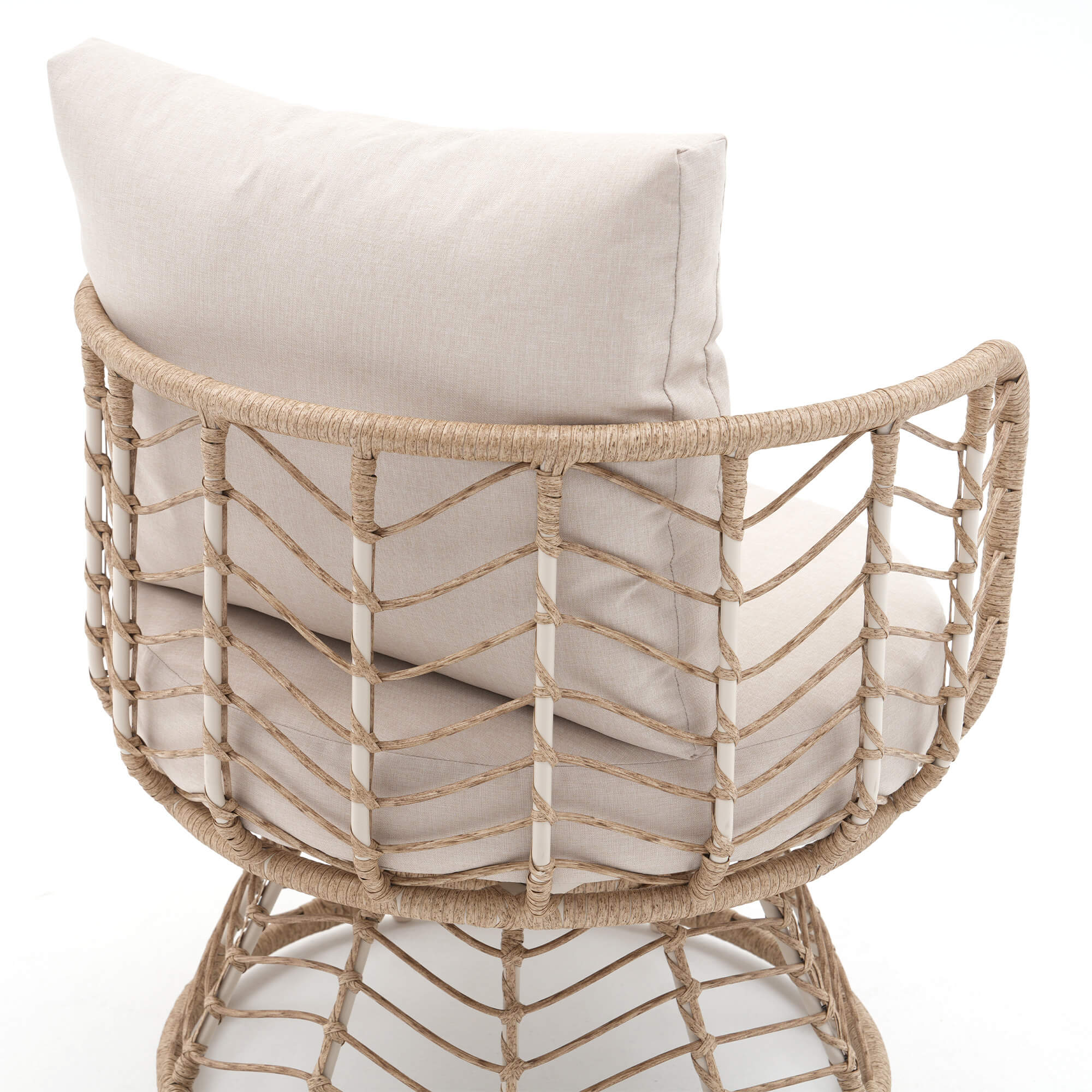 Hallerbos 3-Piece Wicker Patio Bistro Set with table, Swivel Chair