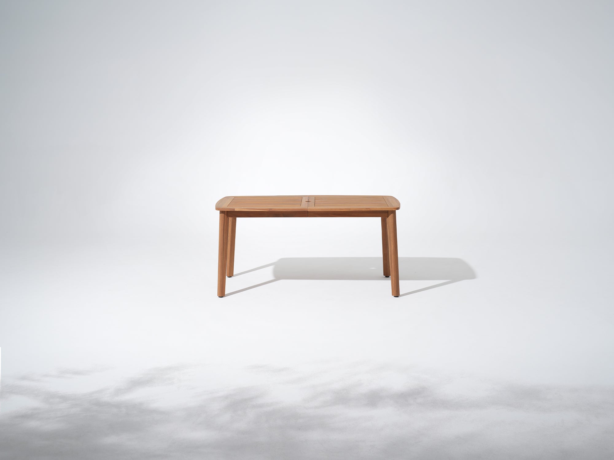 Mori Wood Outdoor Dining Set with Umbrella Hole for 4-6 People, 63''