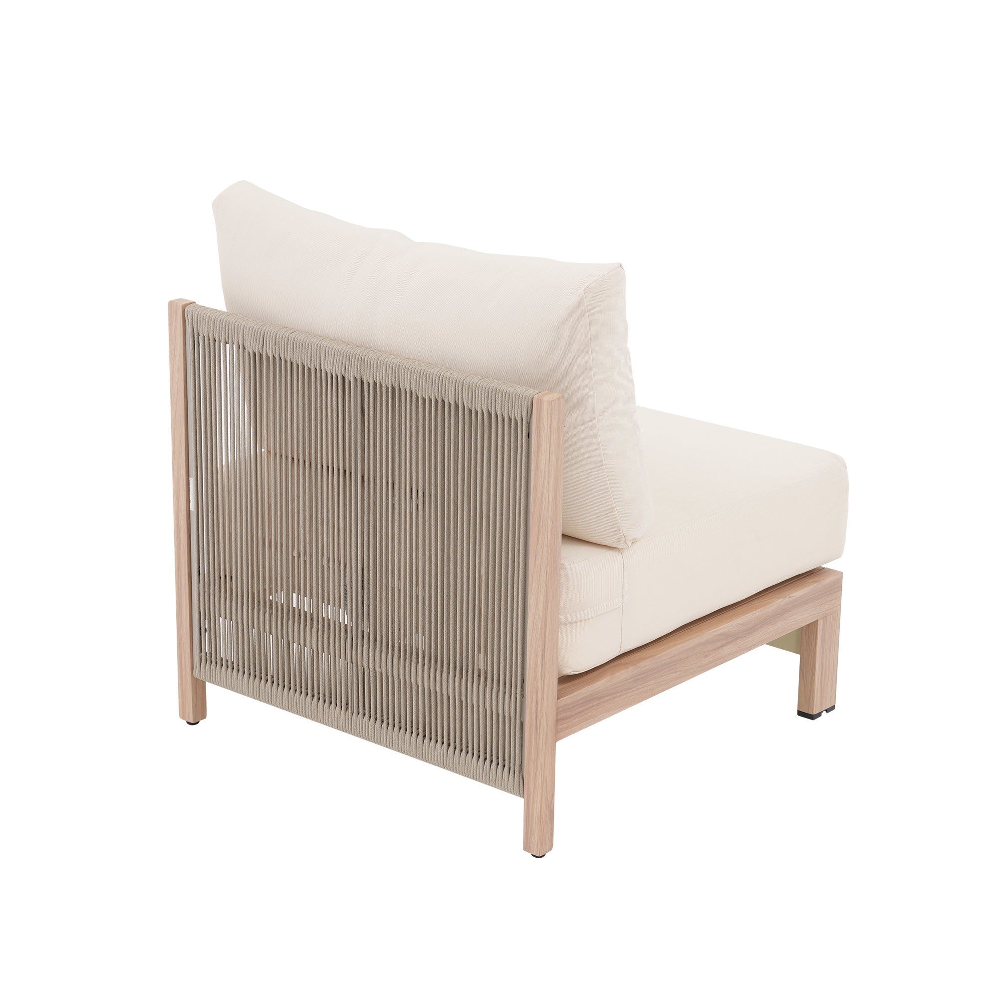 Irati Modern Aluminum Armless Chair with Cushions, Natural