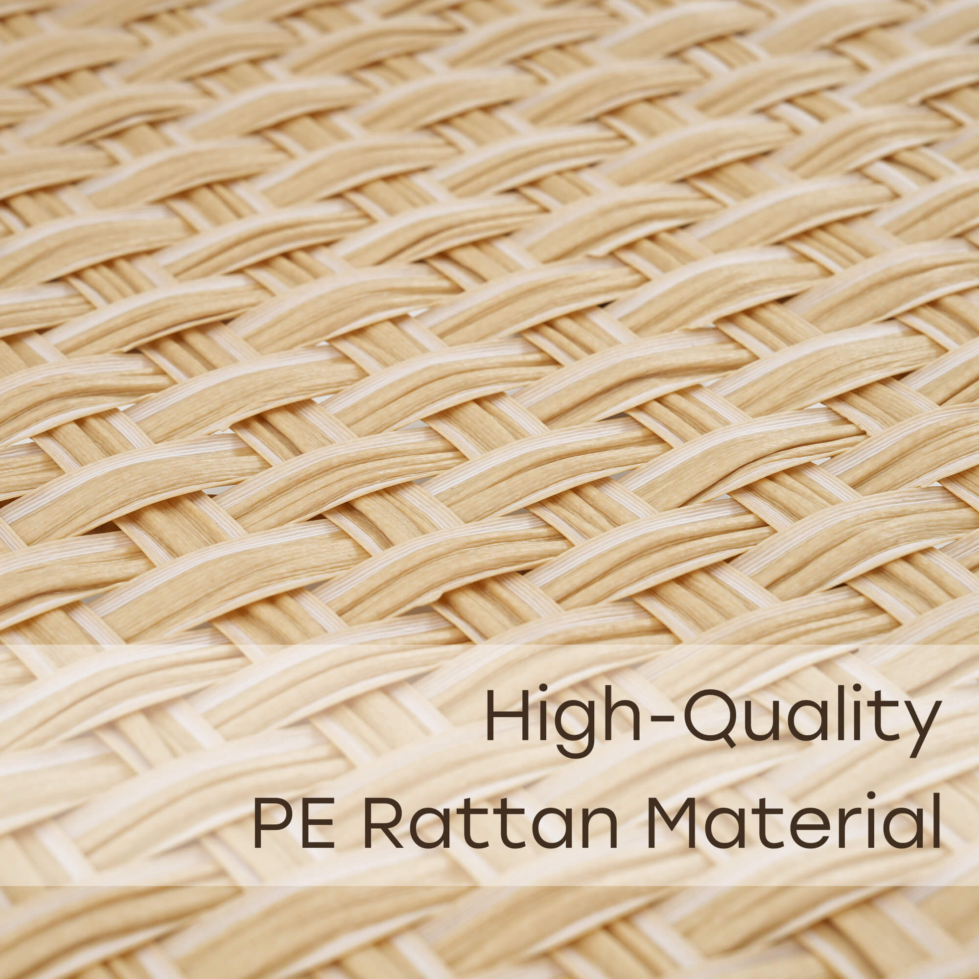Close-up of high-quality PE rattan material