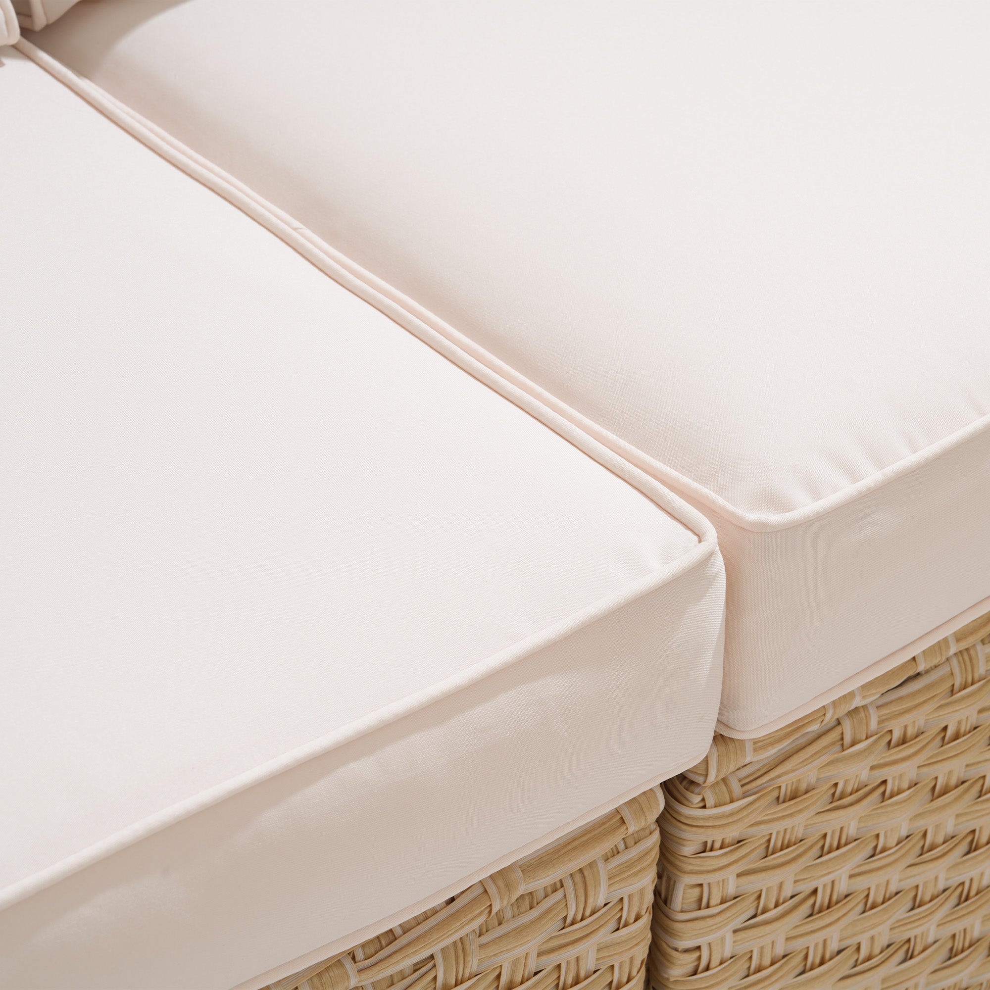 Close-up of beige cushions